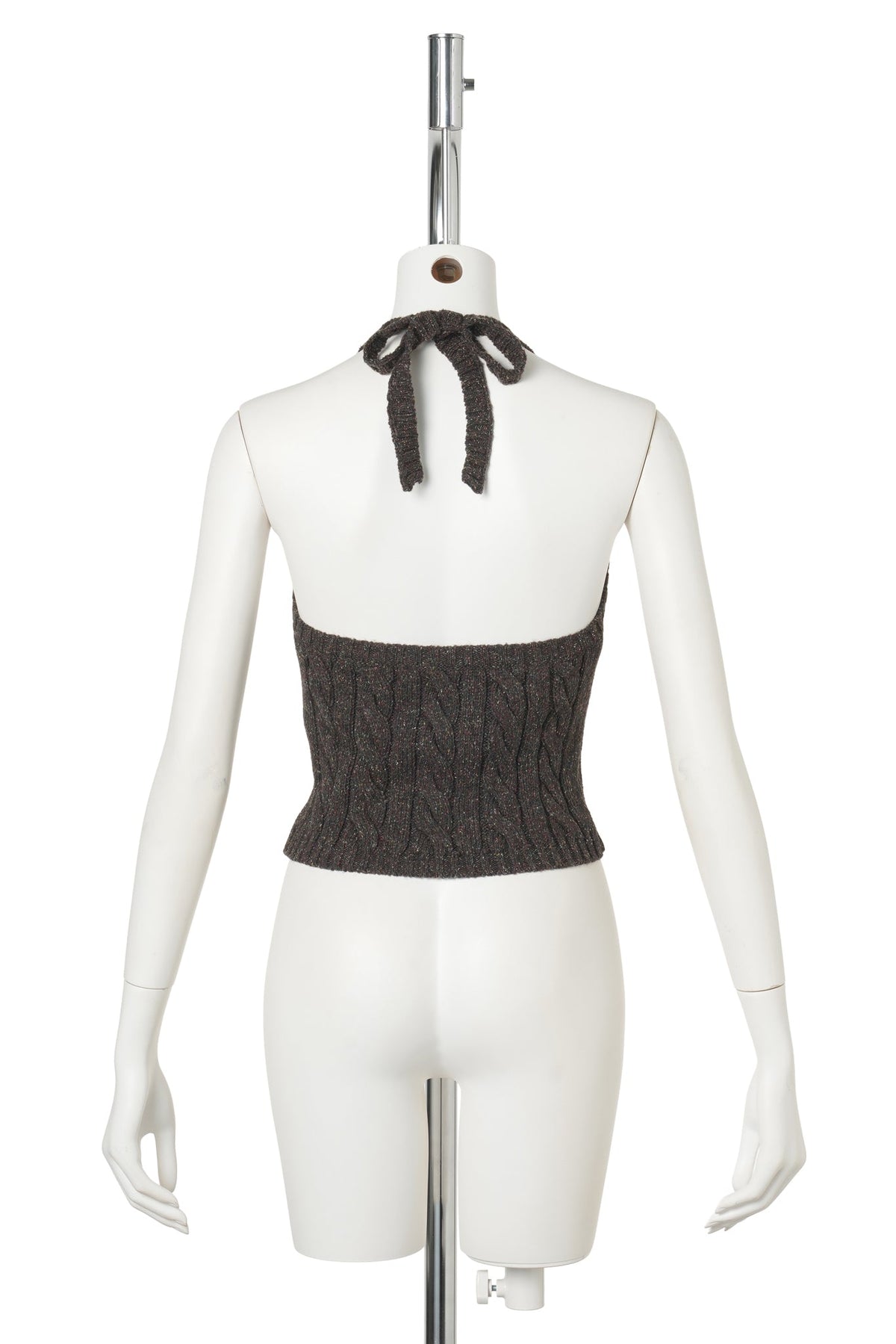HALTER NECK KNIT TOP / BROWN