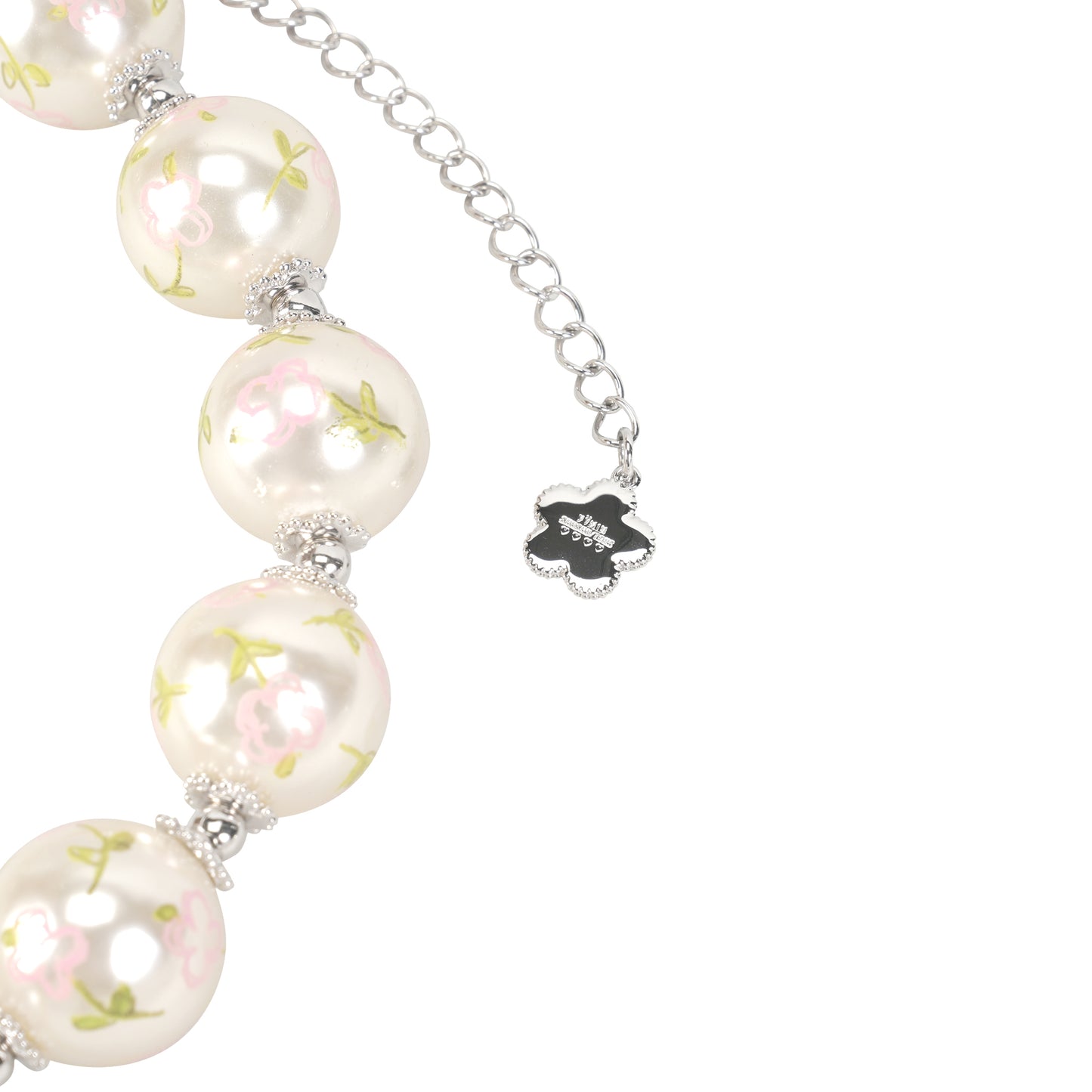 PAINTED PEARL NECKLACE / PINK