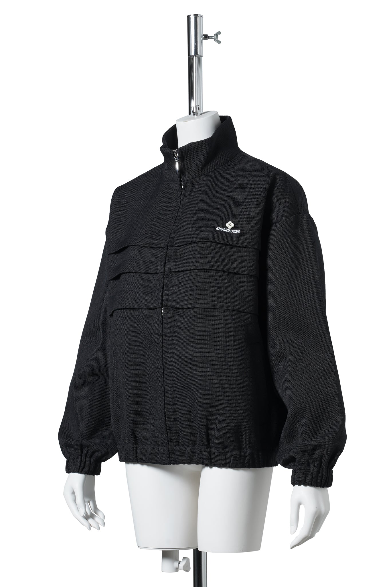 TUCKED SEAM OVERSIZED TRACK JACKET / NAVY BLUE