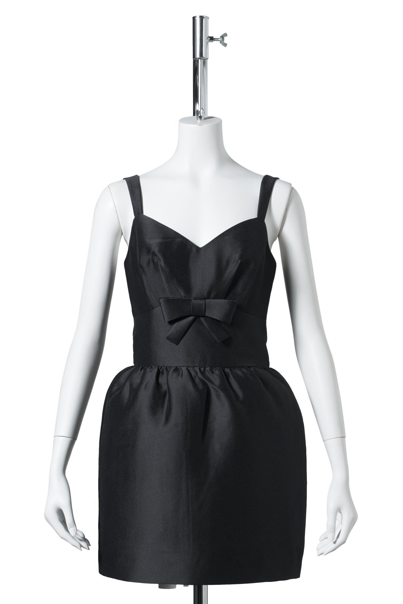 WIDE STRAP BOW BACK DRESS / BLACK