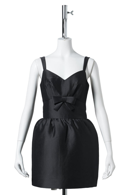 WIDE STRAP BOW BACK DRESS / BLACK