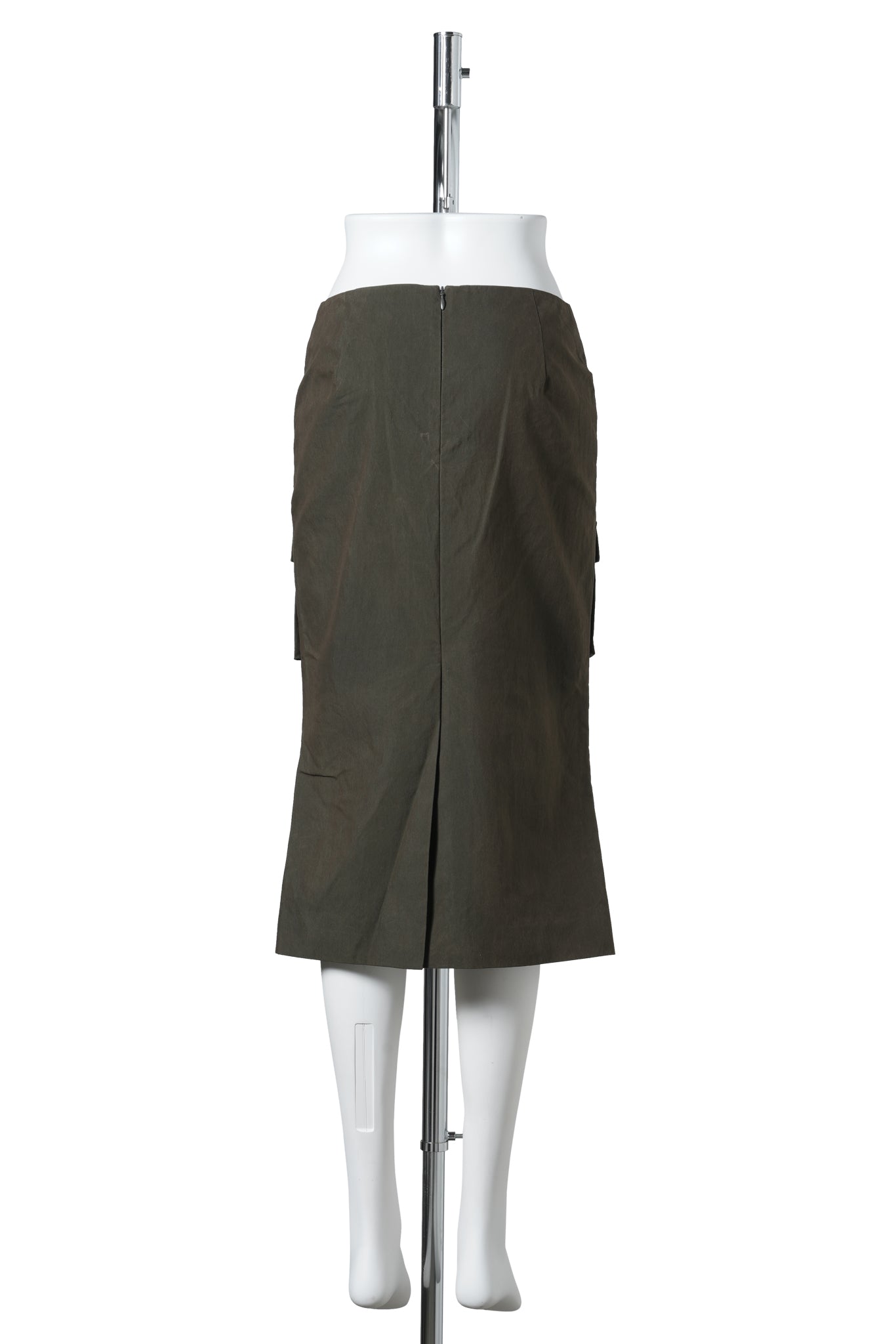 MULTI-POCKET FLARED UTILITY SKIRT / GREEN