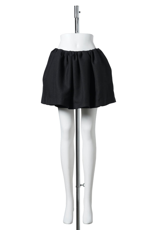 GATHER-DRAPED MINI SKIRT / NAVY BLUE