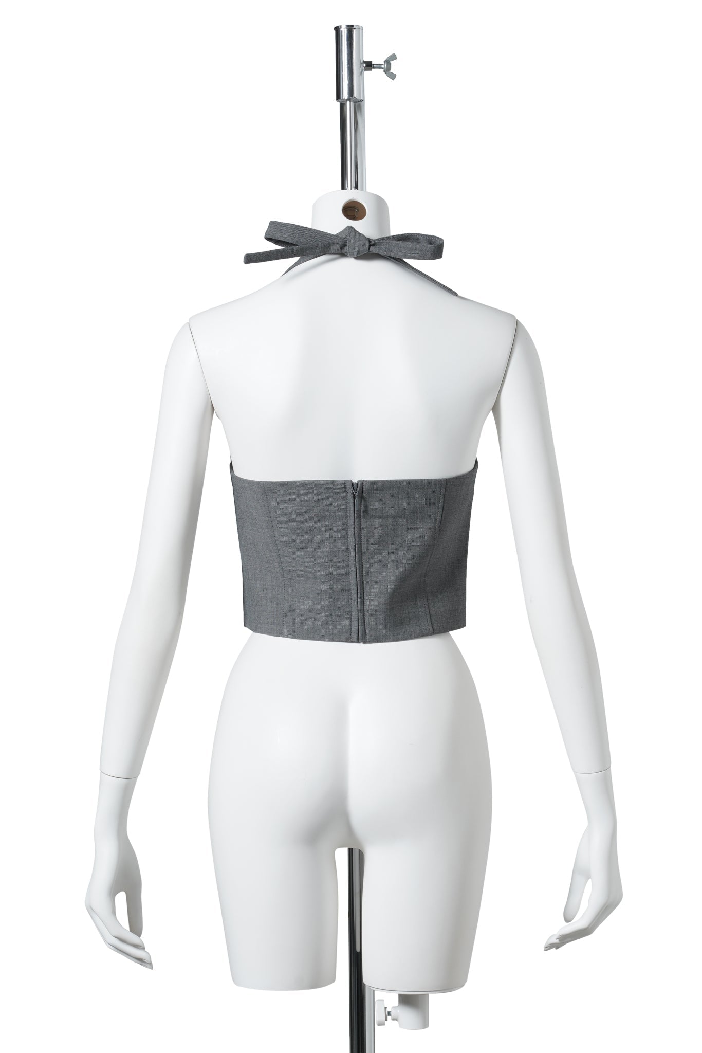 HALTER BOW TIE CAMI TOP / GREY