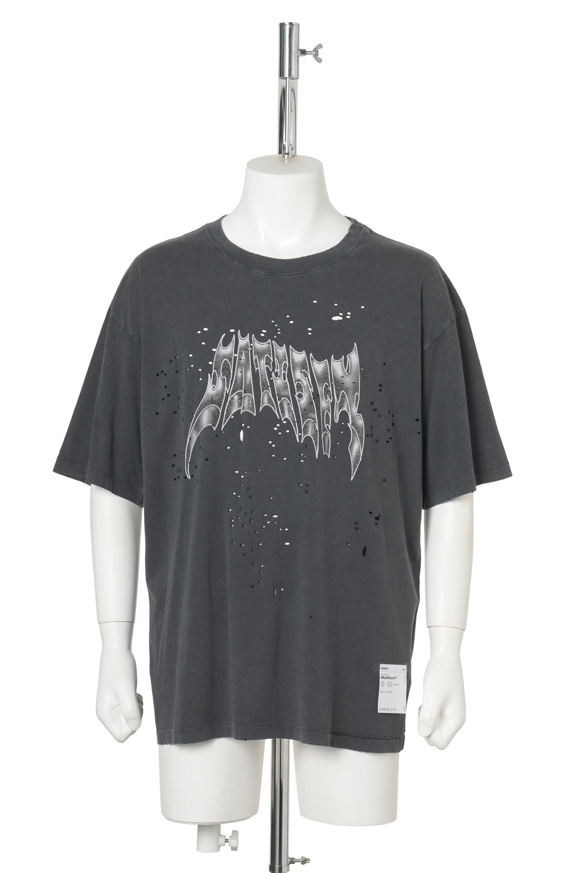 MOTHTECH T-SHIRT / AGED BLACK AIRBRUSH GLITTER LOGO