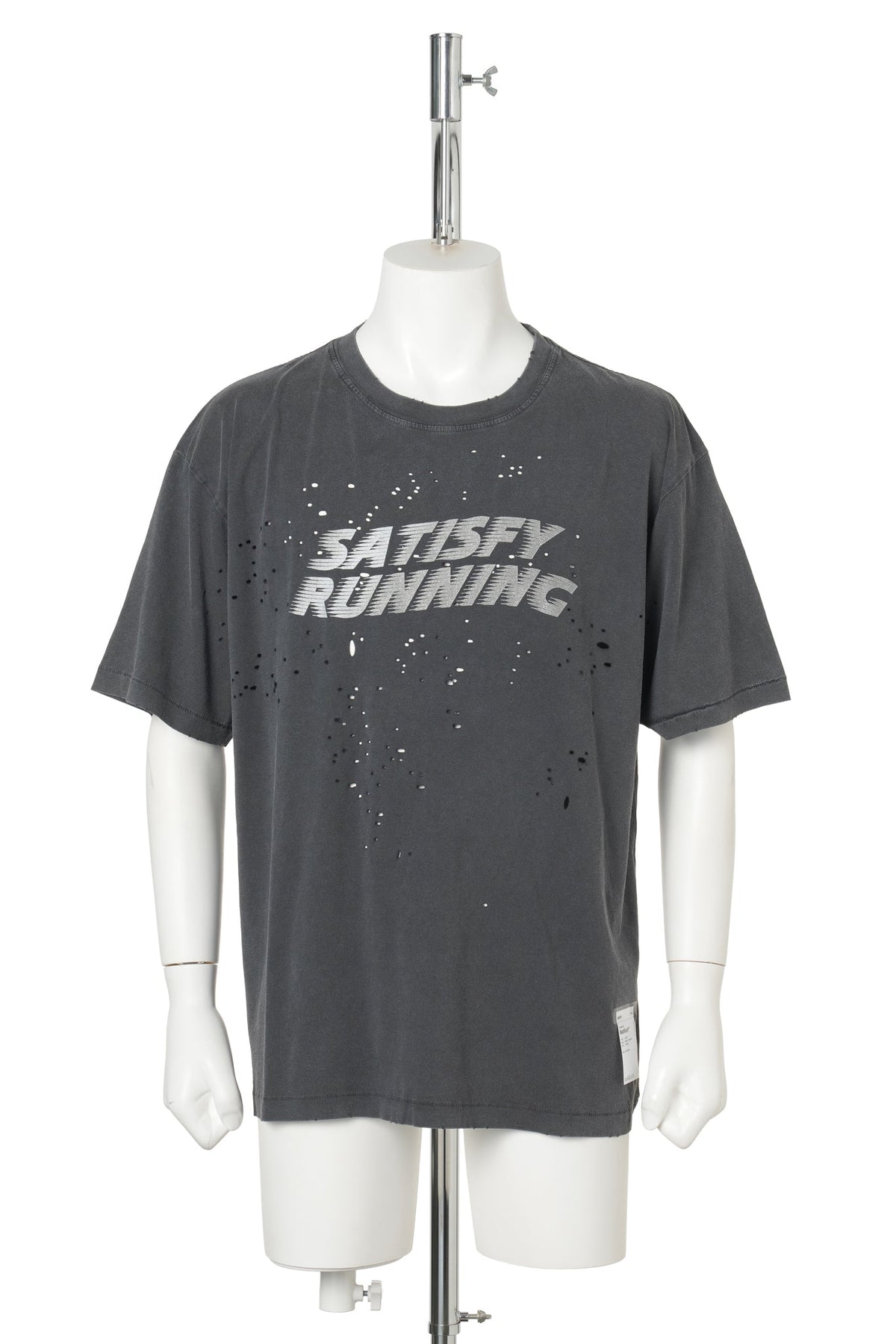 MOTHTECH T-SHIRT / AGED BLACK POCHOIR SATISFY