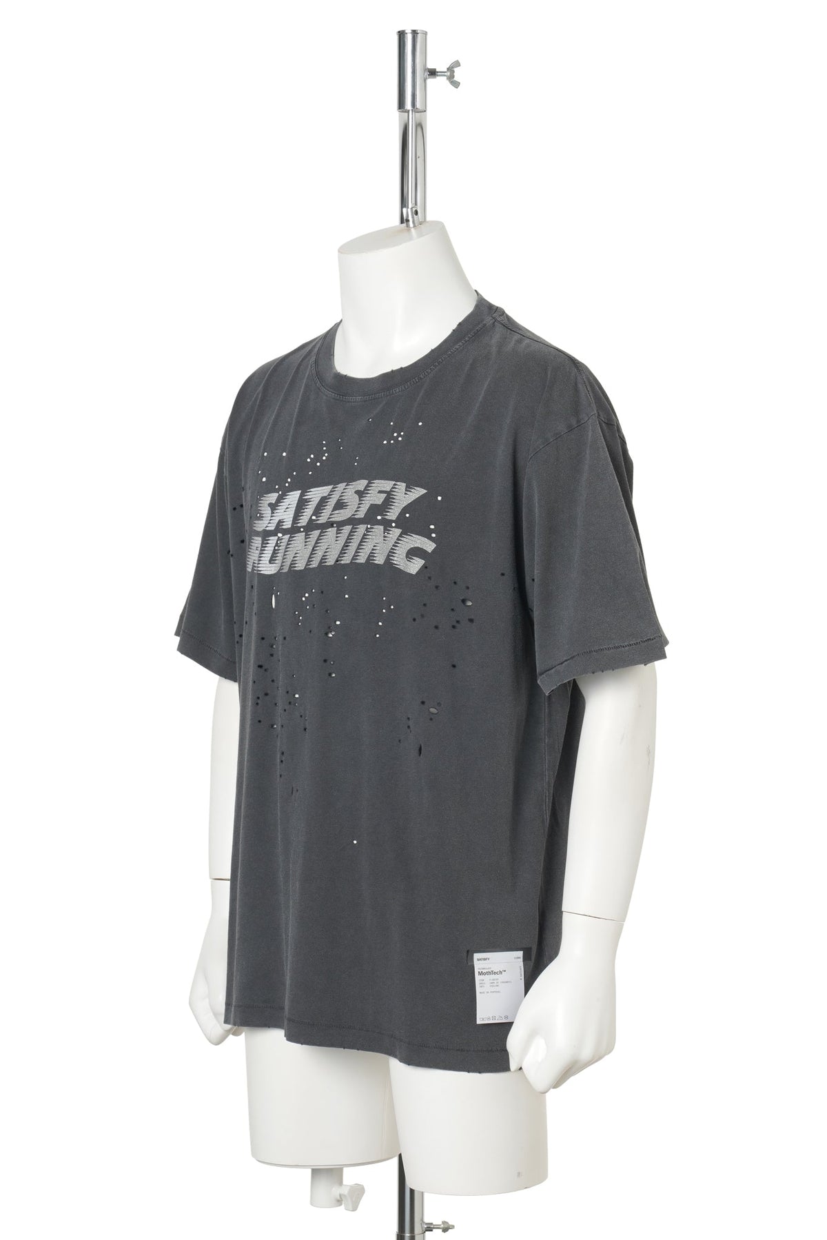 MOTHTECH T-SHIRT / AGED BLACK POCHOIR SATISFY