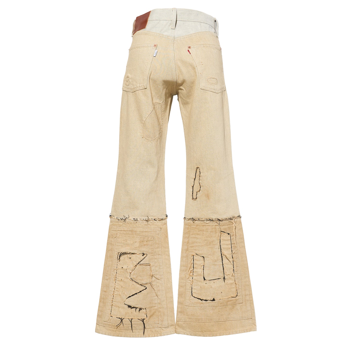 STRATUM DENIM PANTS FLARED CUT / GRAY WHITE