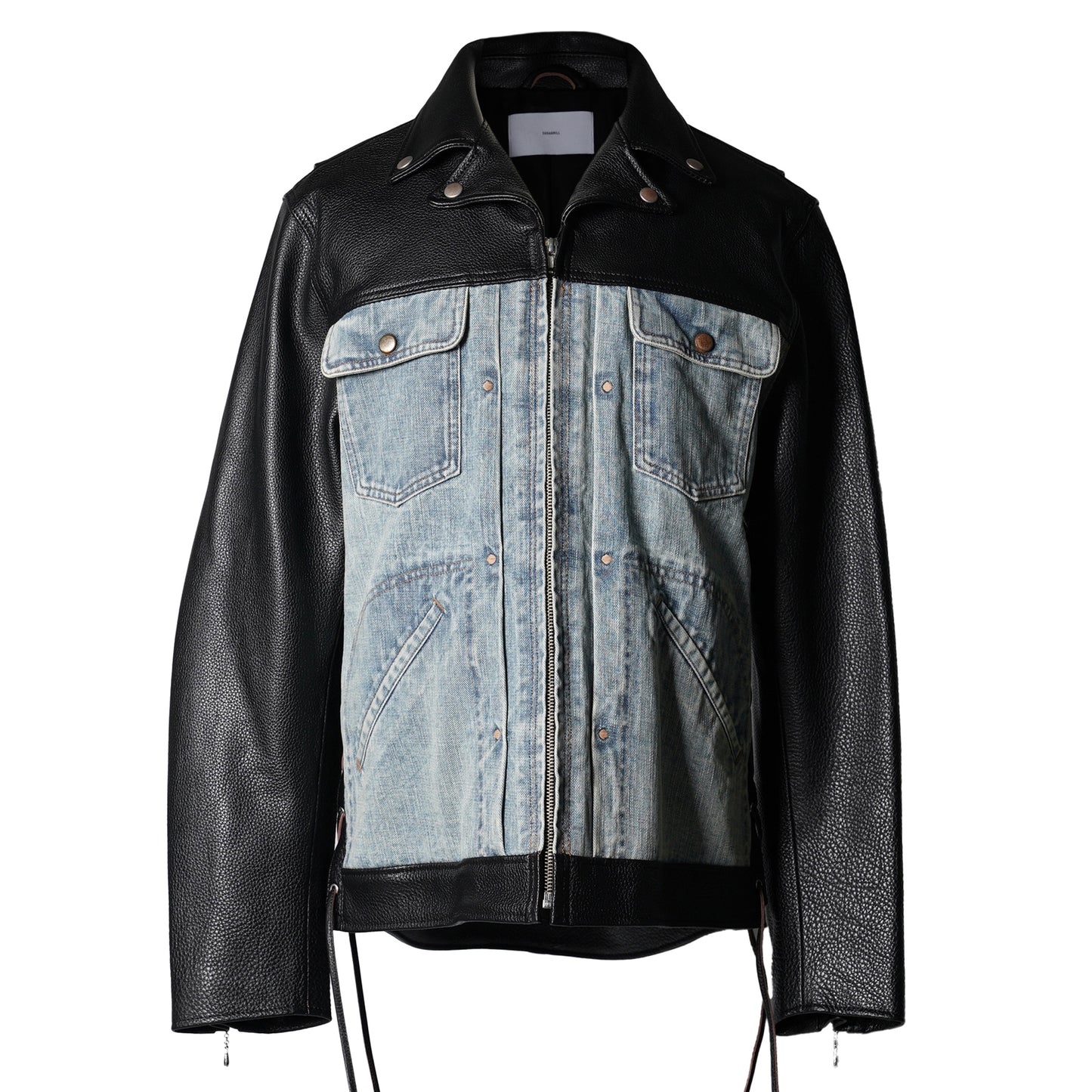 STRATUM LEATHER JACKET / BLACK/INDIGO