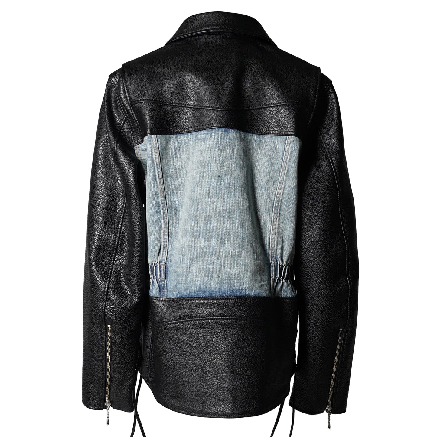 STRATUM LEATHER JACKET / BLACK/INDIGO