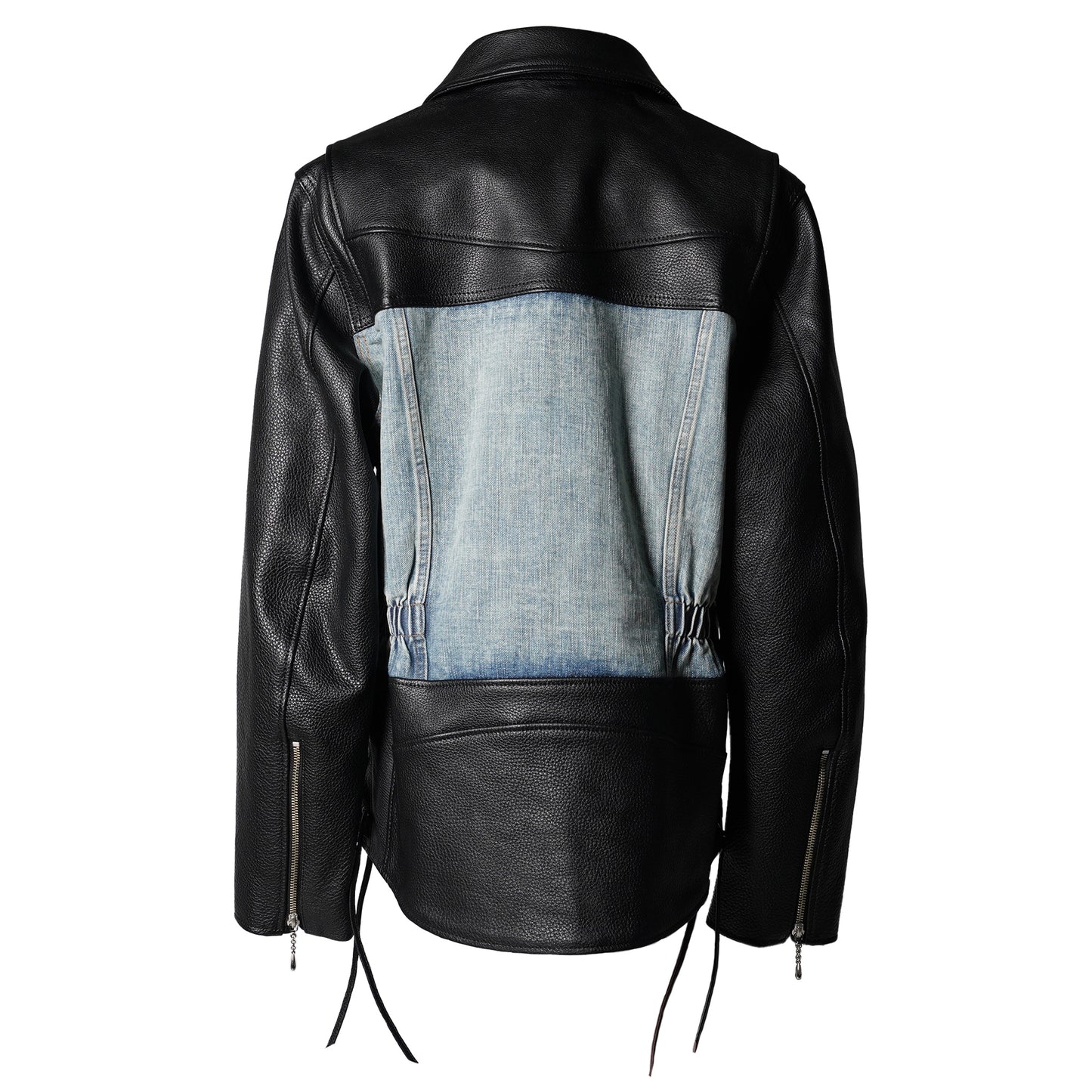 STRATUM LEATHER JACKET / BLACK/INDIGO