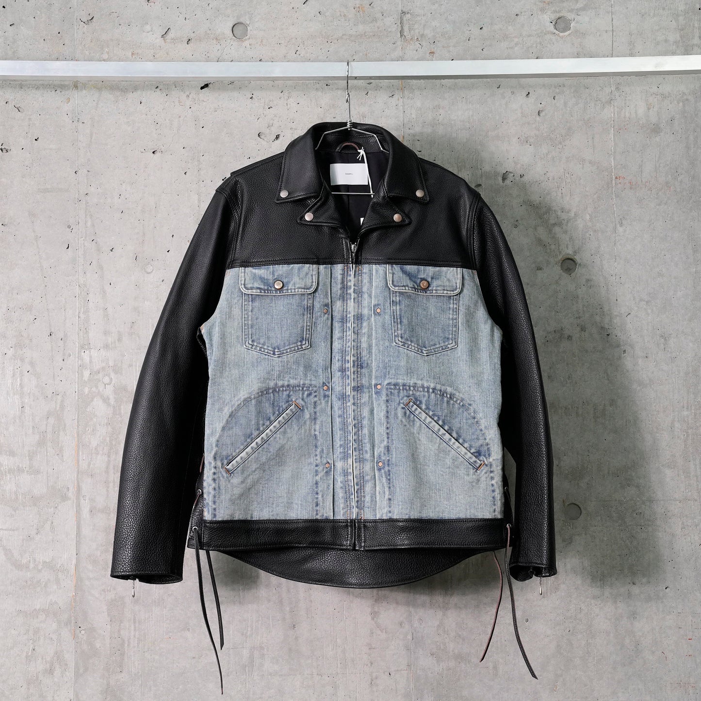 STRATUM LEATHER JACKET / BLACK/INDIGO