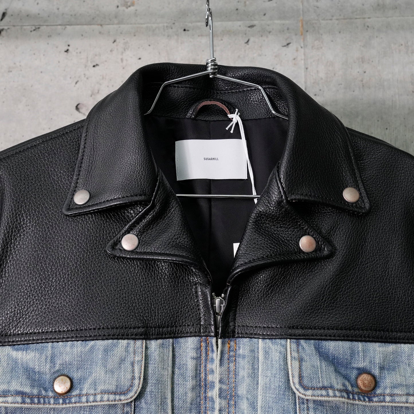 STRATUM LEATHER JACKET / BLACK/INDIGO