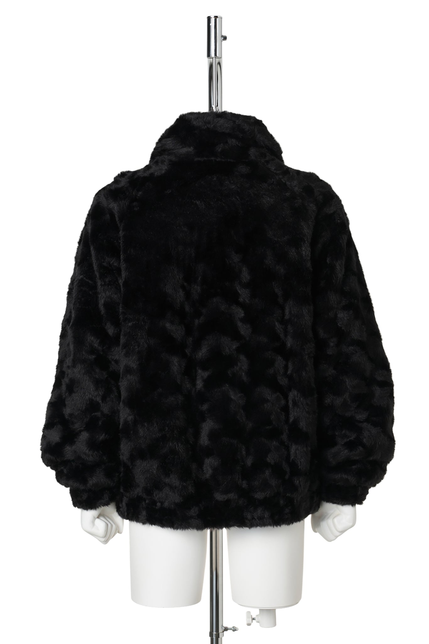 FUR DOUBLE ZIP JACKET / BLACK