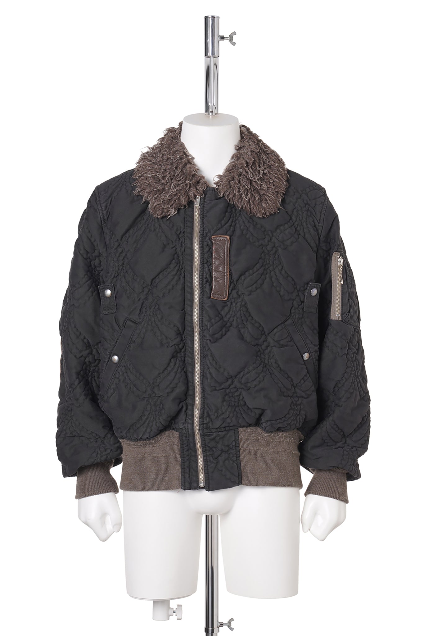 QUILTED FLIGHT JACKET / BLACK