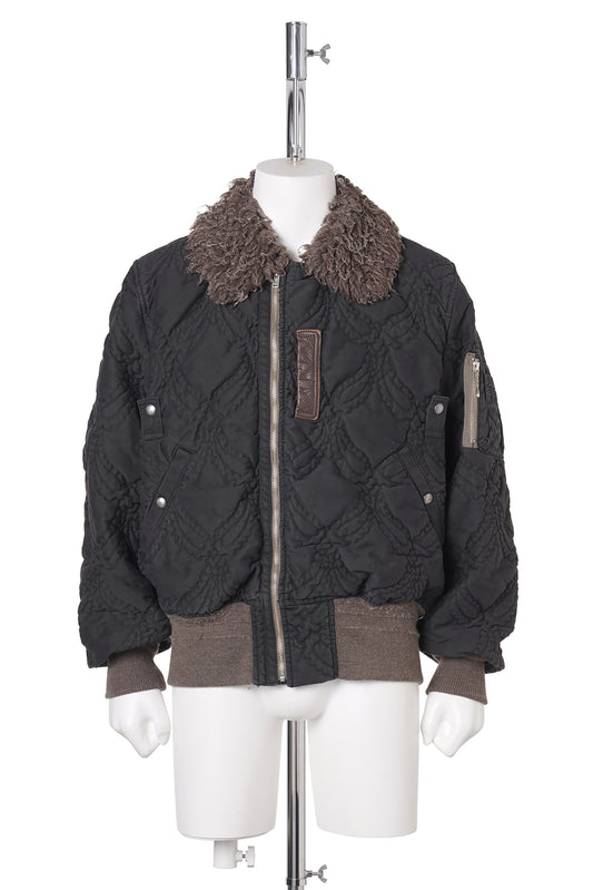 QUILTED FLIGHT JACKET / BLACK