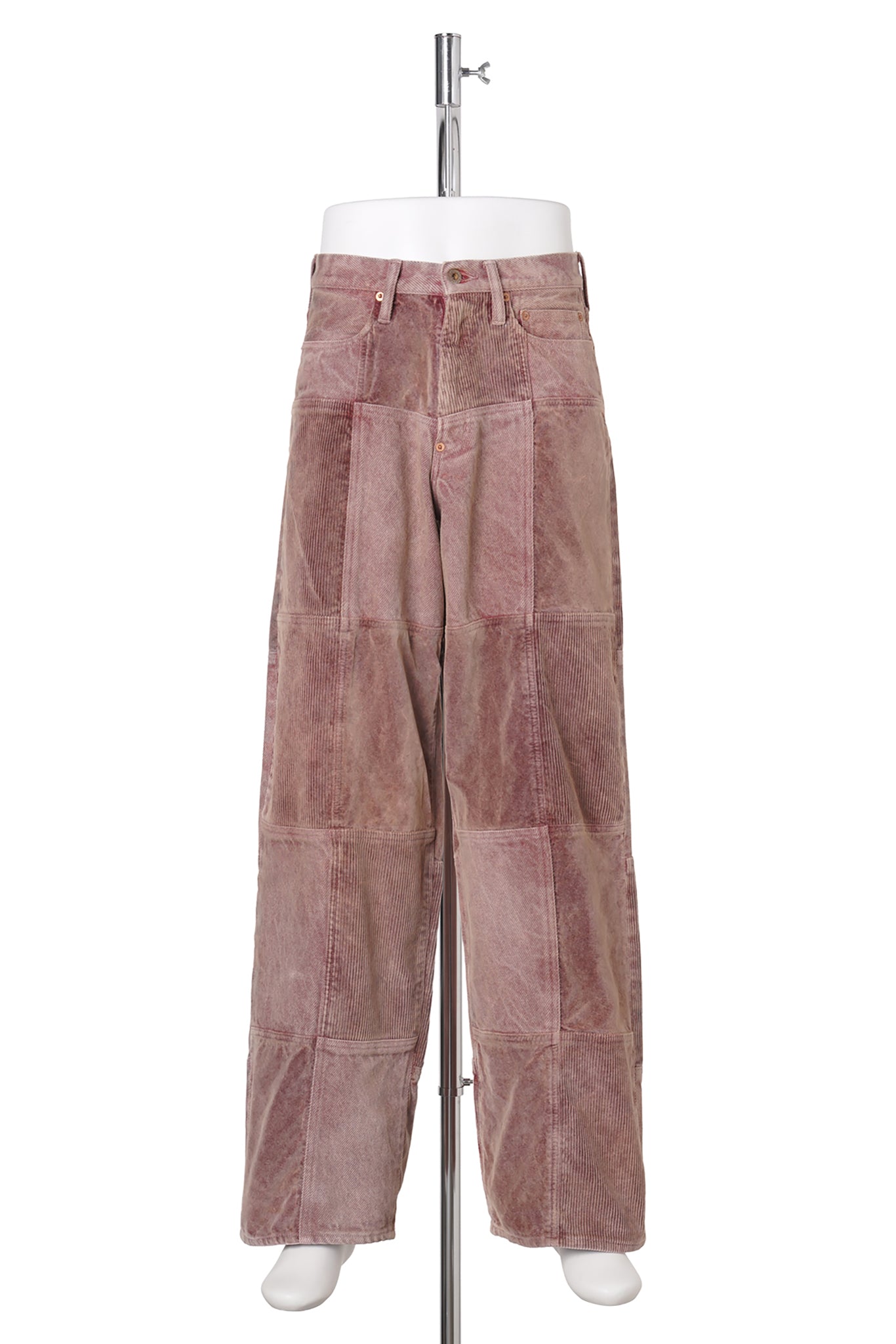 UNEVEN DYED WIDE PANTS / WINE BLUR