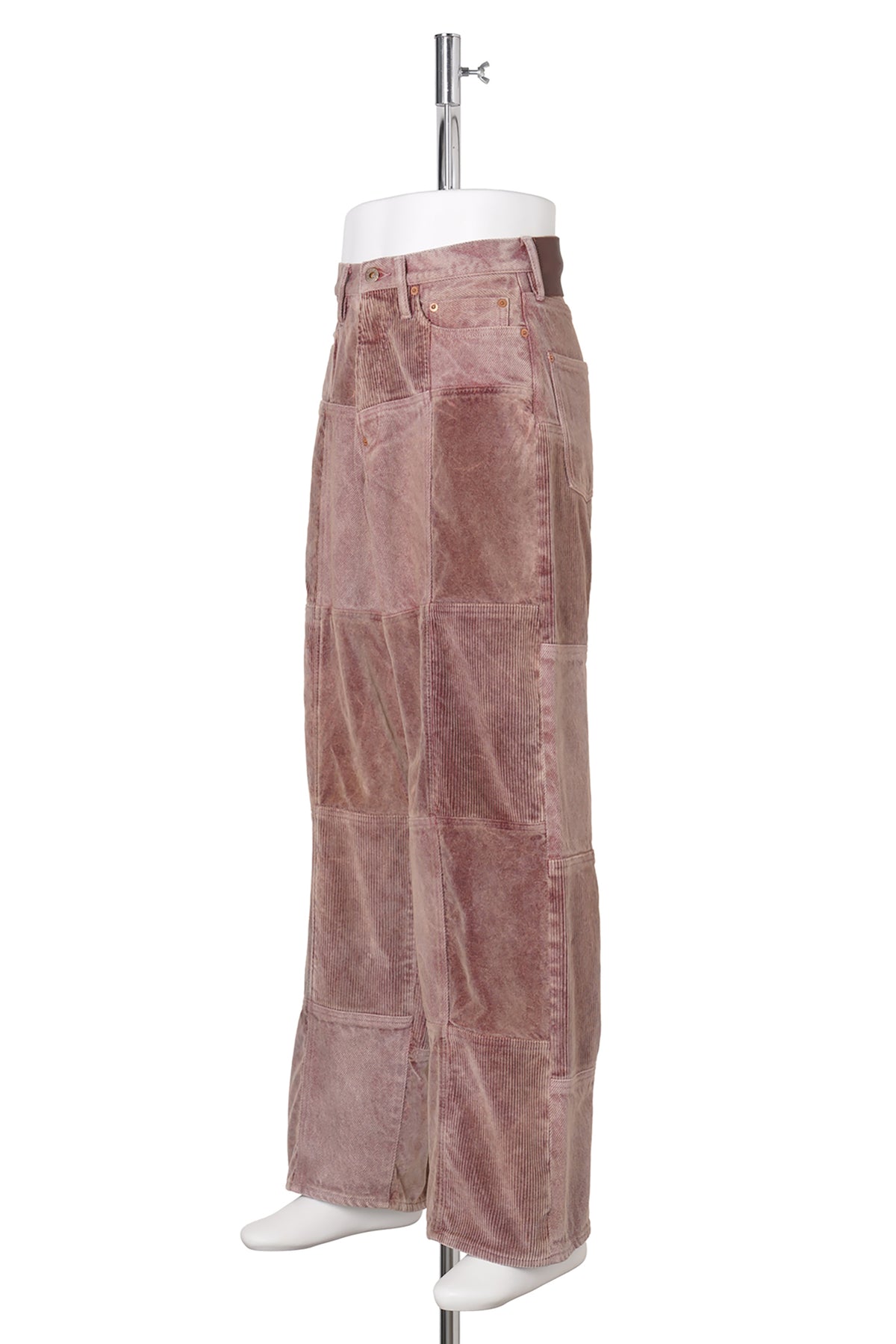 UNEVEN DYED WIDE PANTS / WINE BLUR