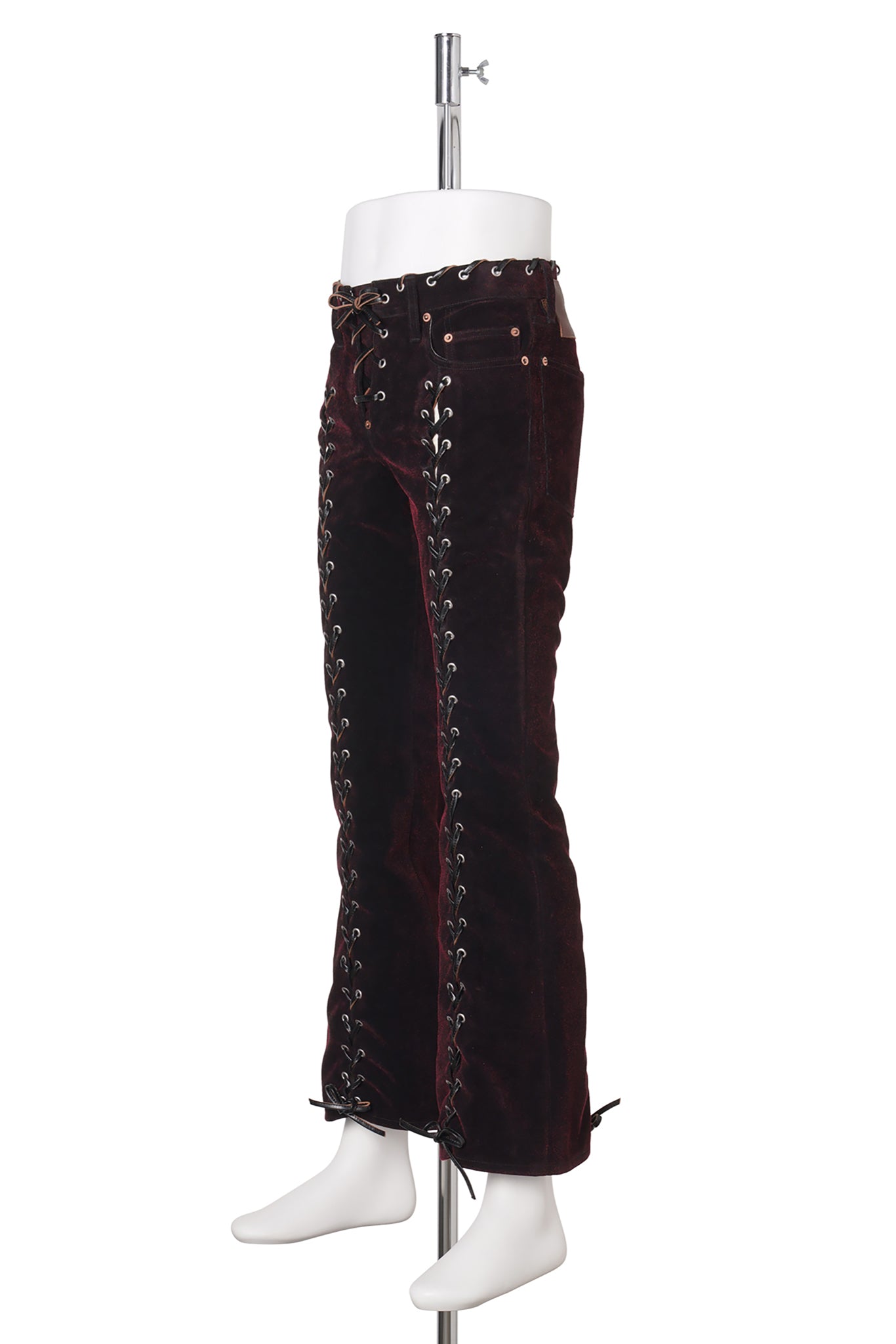FLOCKING CORD DENIM PANTS / WINE
