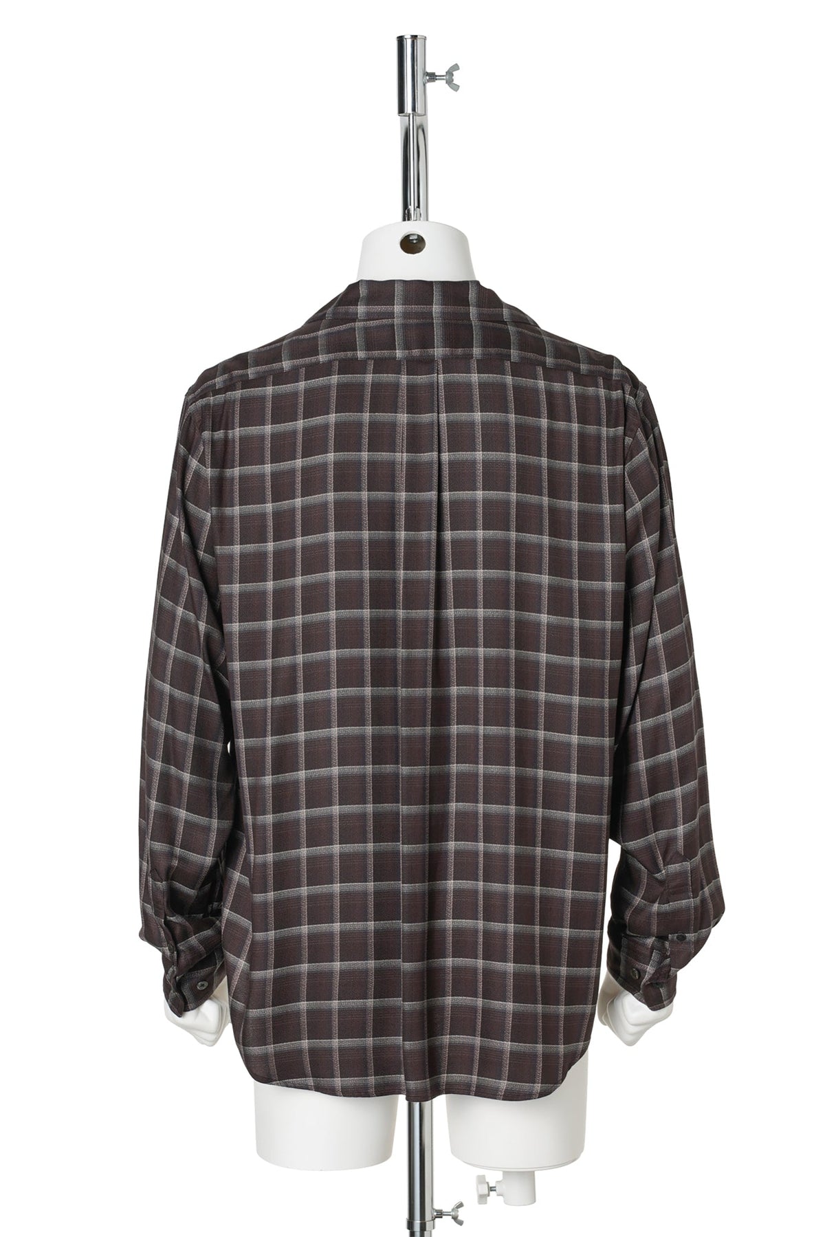 OMBRE OPEN COLLER SHIRT / DARK BROWN