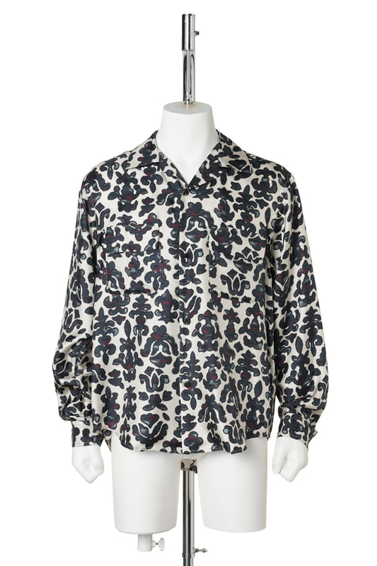 SILK OPEN COLLER SHIRT / ECRU