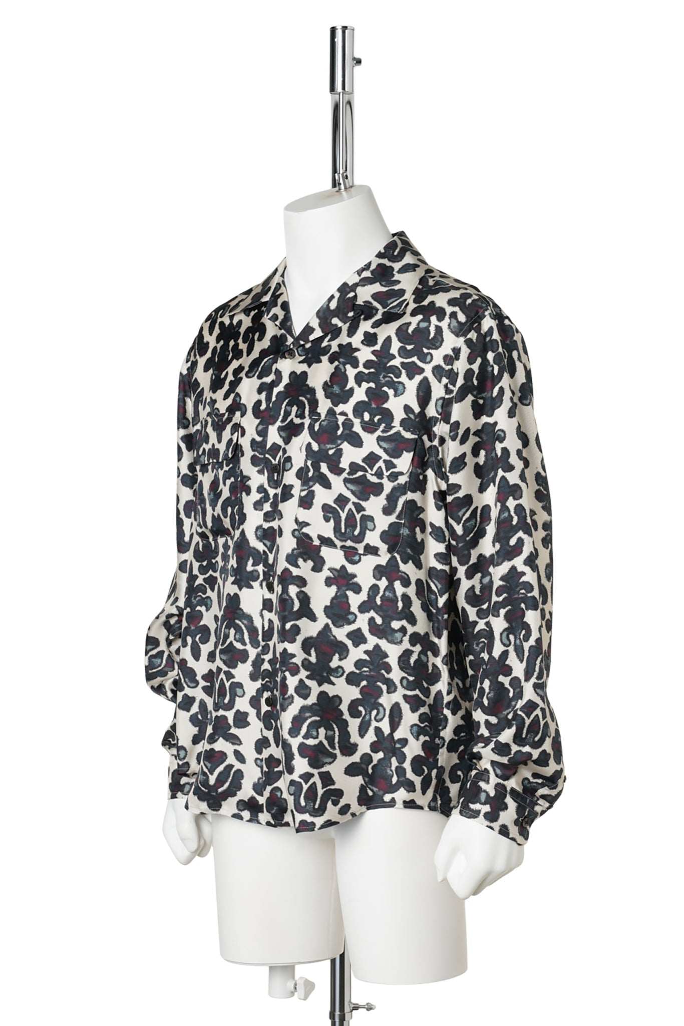 SILK OPEN COLLER SHIRT / ECRU