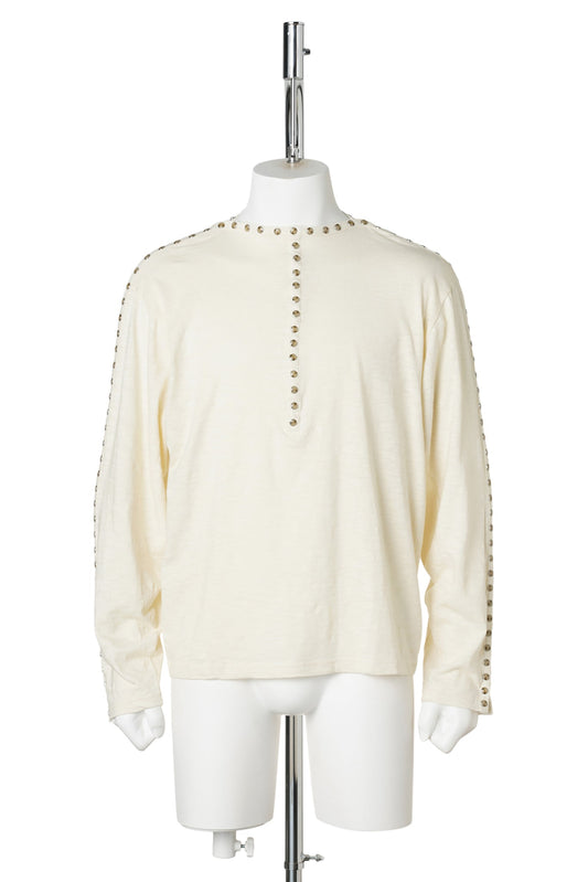 PEARL BUTTON TEE / ECRU