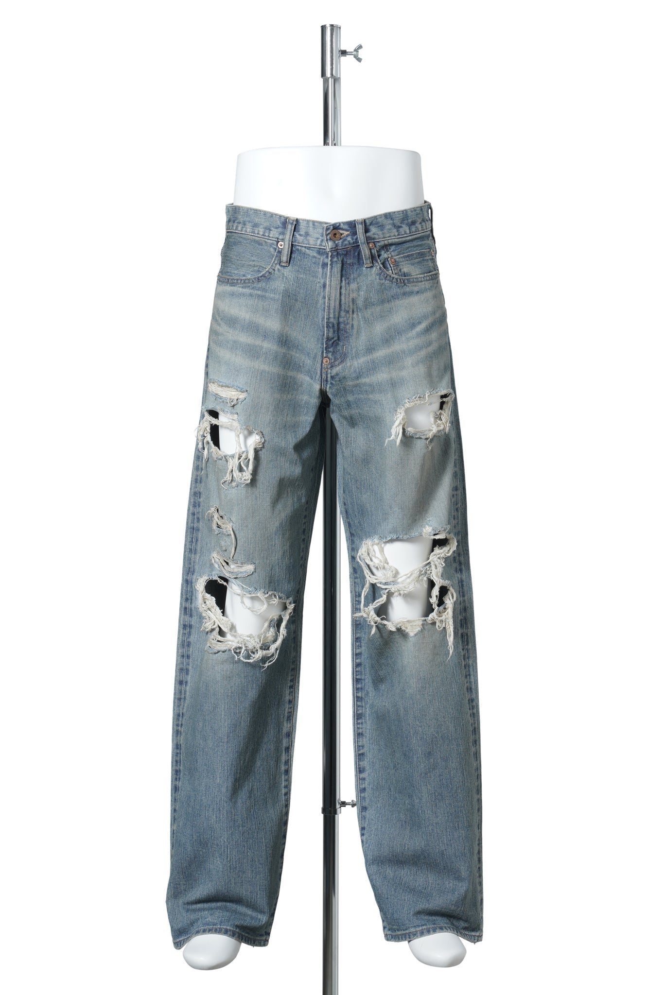 DESTRESSED MODERN DENIM REGULER CUT / FADED INDIGO