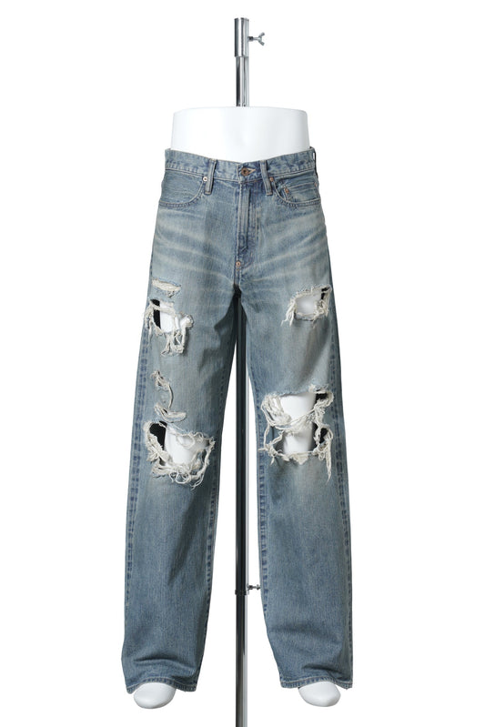 DESTRESSED MODERN DENIM REGULER CUT / FADED INDIGO