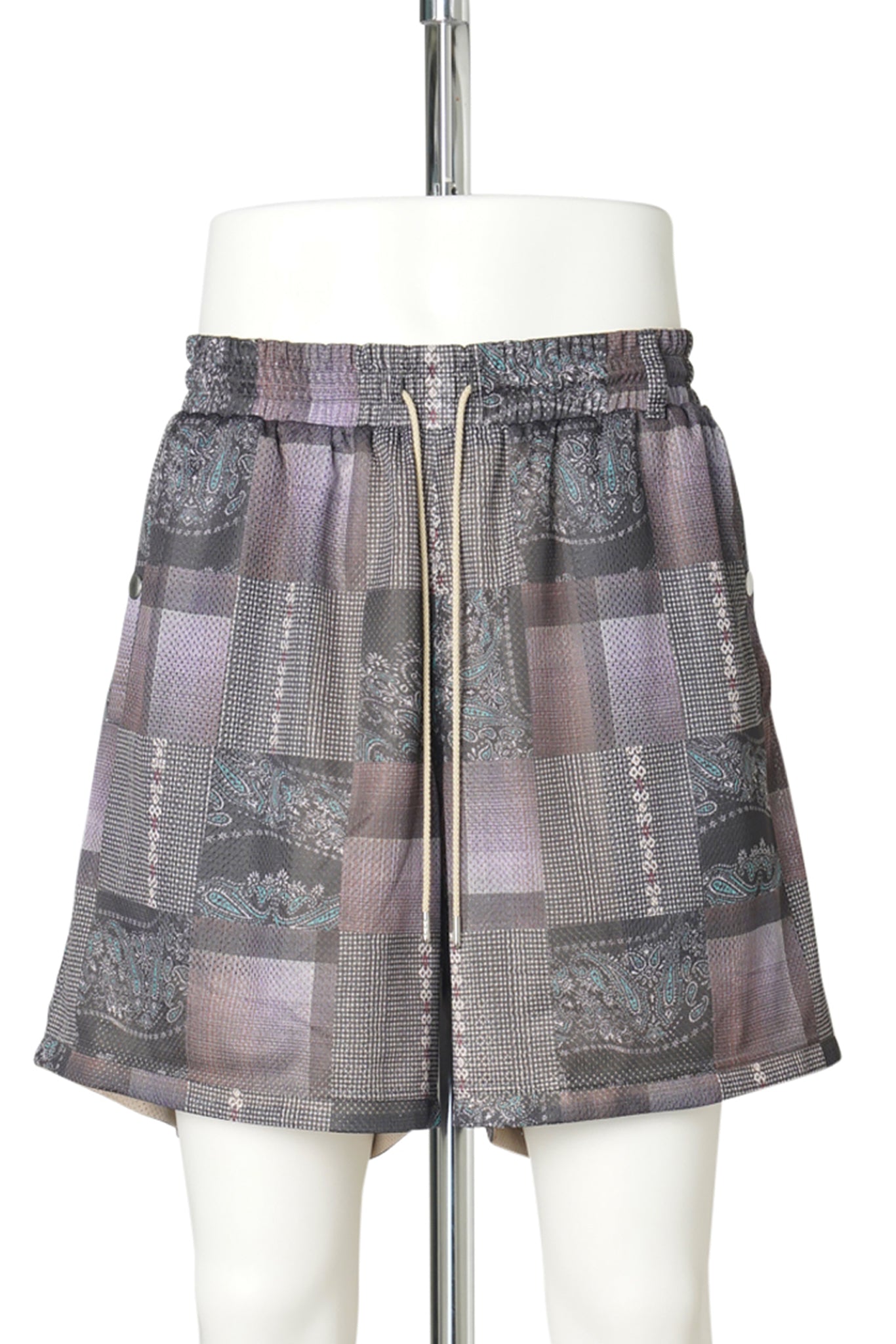"CS" 2FACE MESH SHORT PANTS / BLACK & SAND