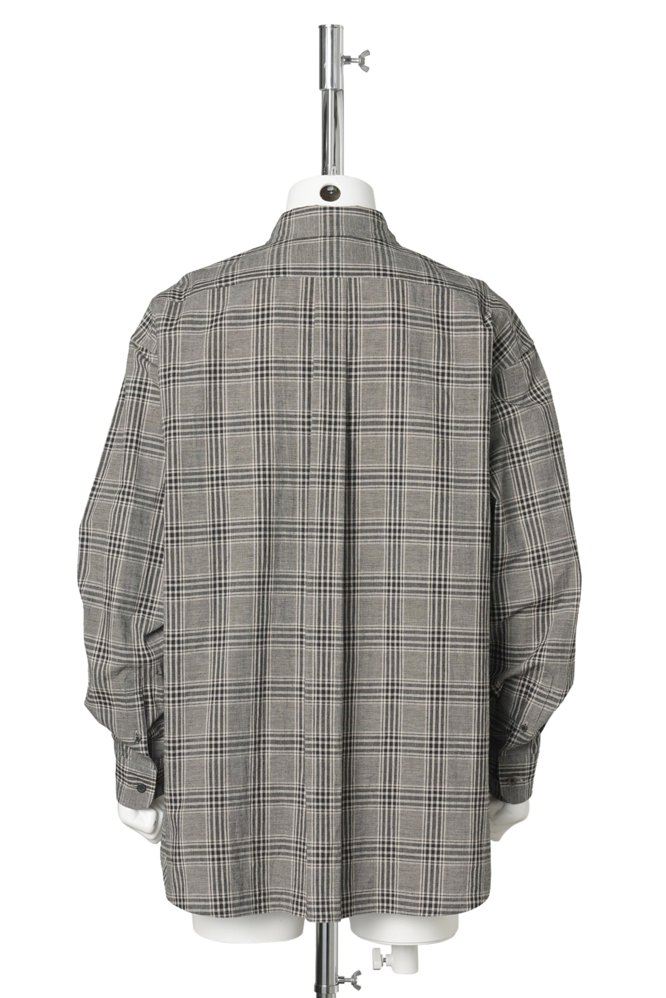 "CS" LINEN BIG SHIRT / GRAY PLAID
