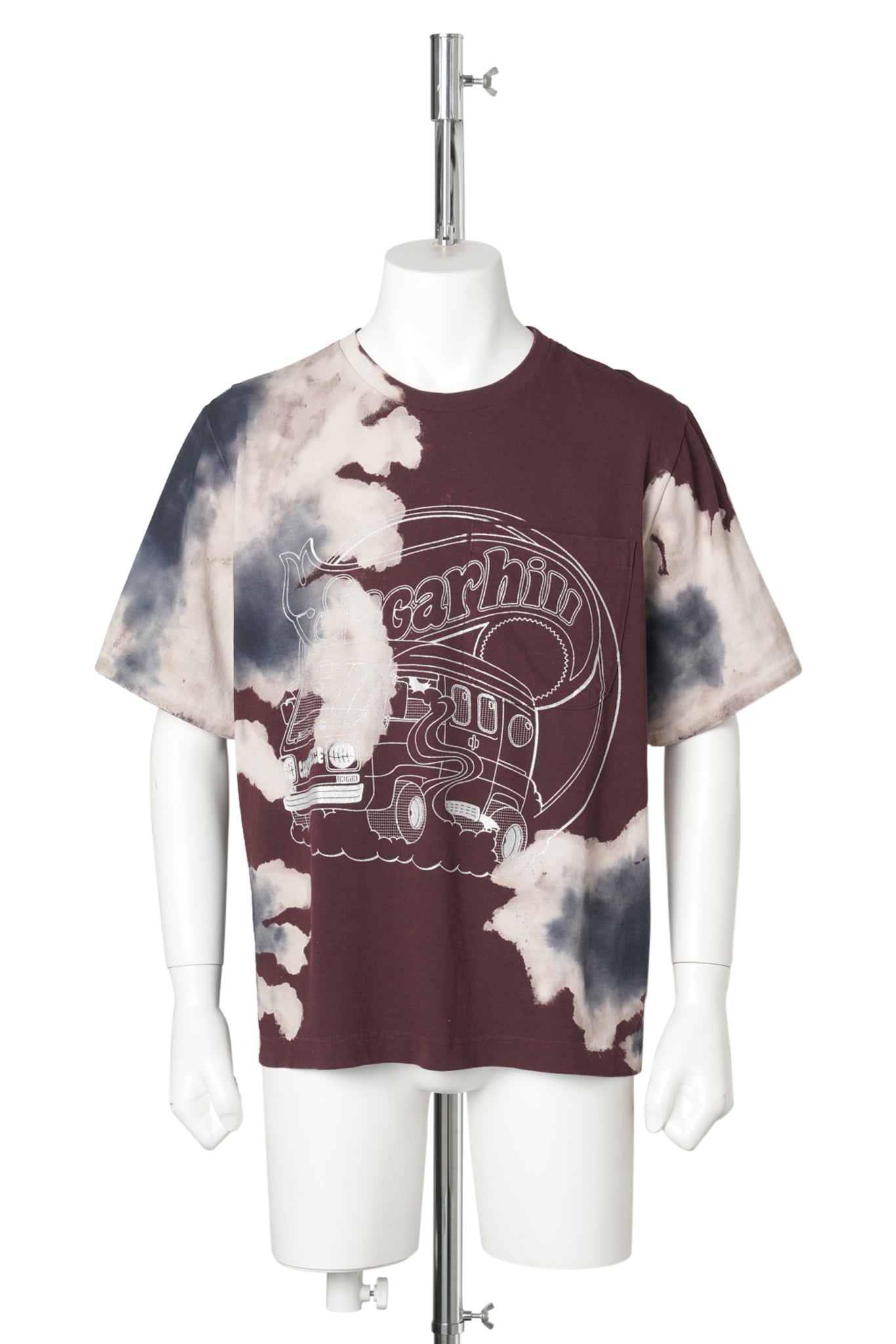 "CS" MELT DYE TEE / WHITE & NAVY