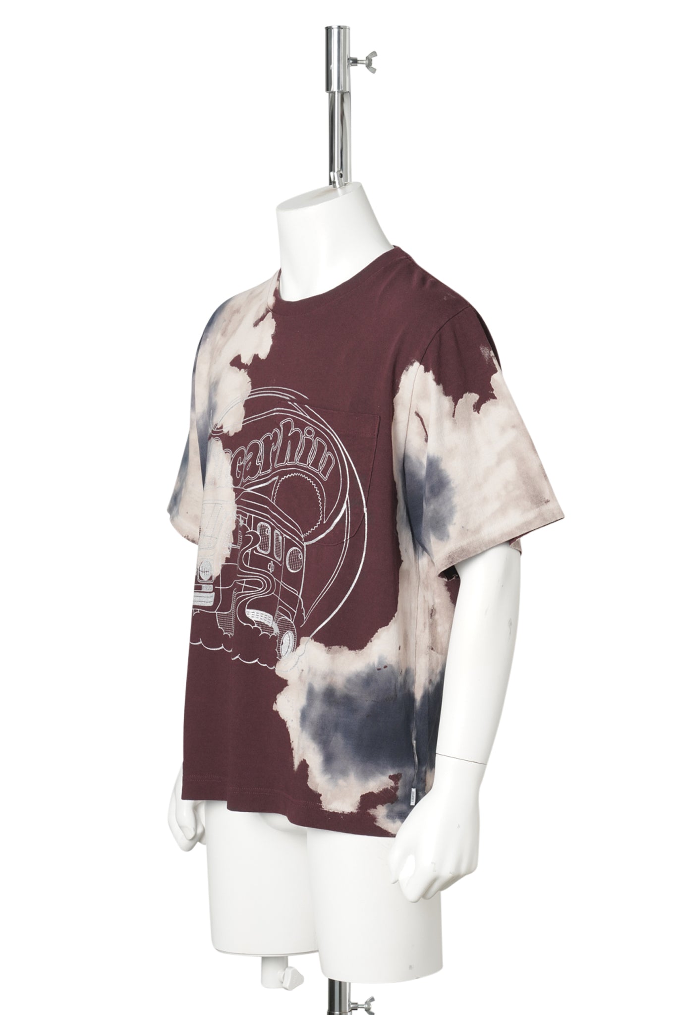 "CS" MELT DYE TEE / WHITE & NAVY