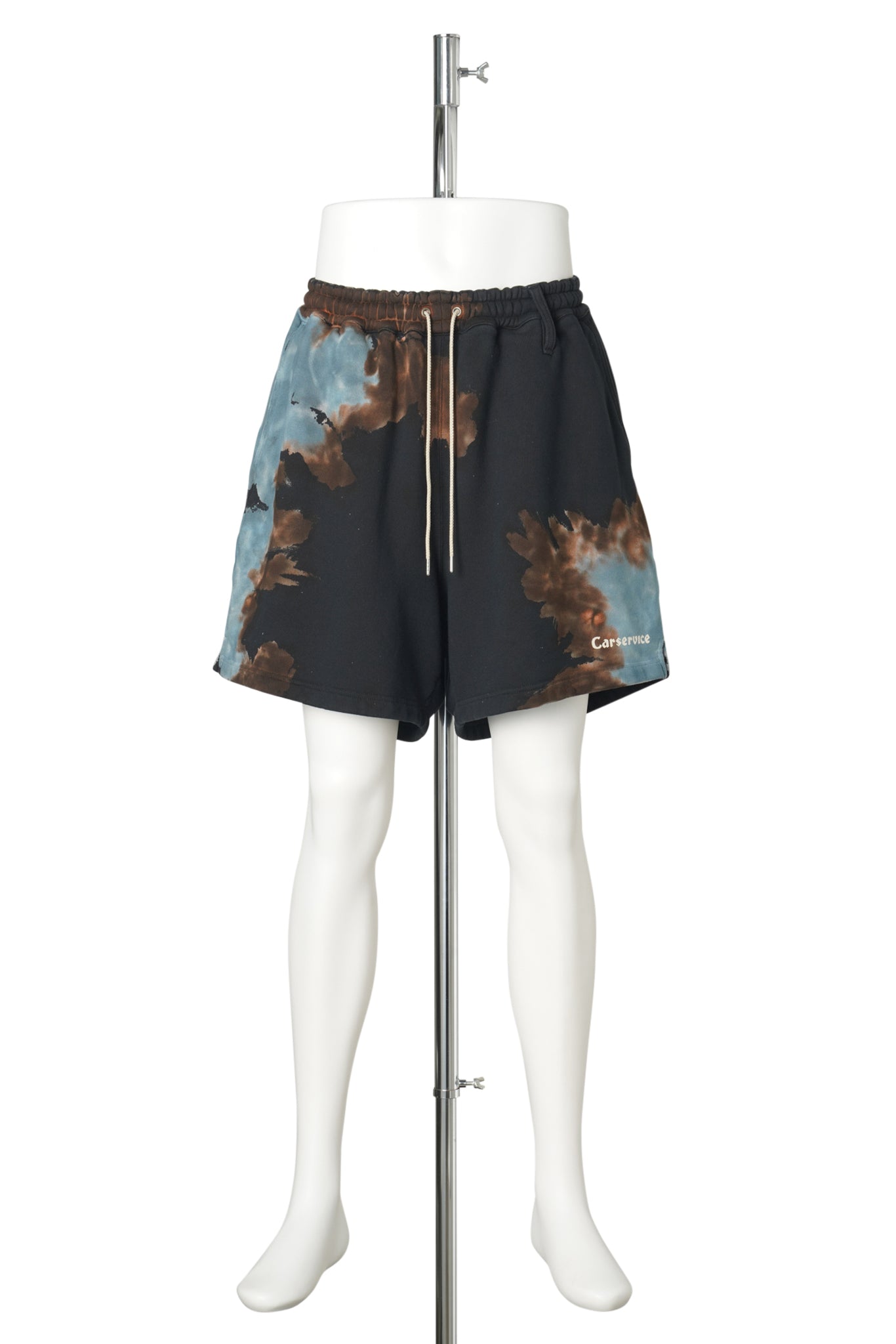 "CS" MELT DYE SWEAT SHORTS / BLACK & MINT