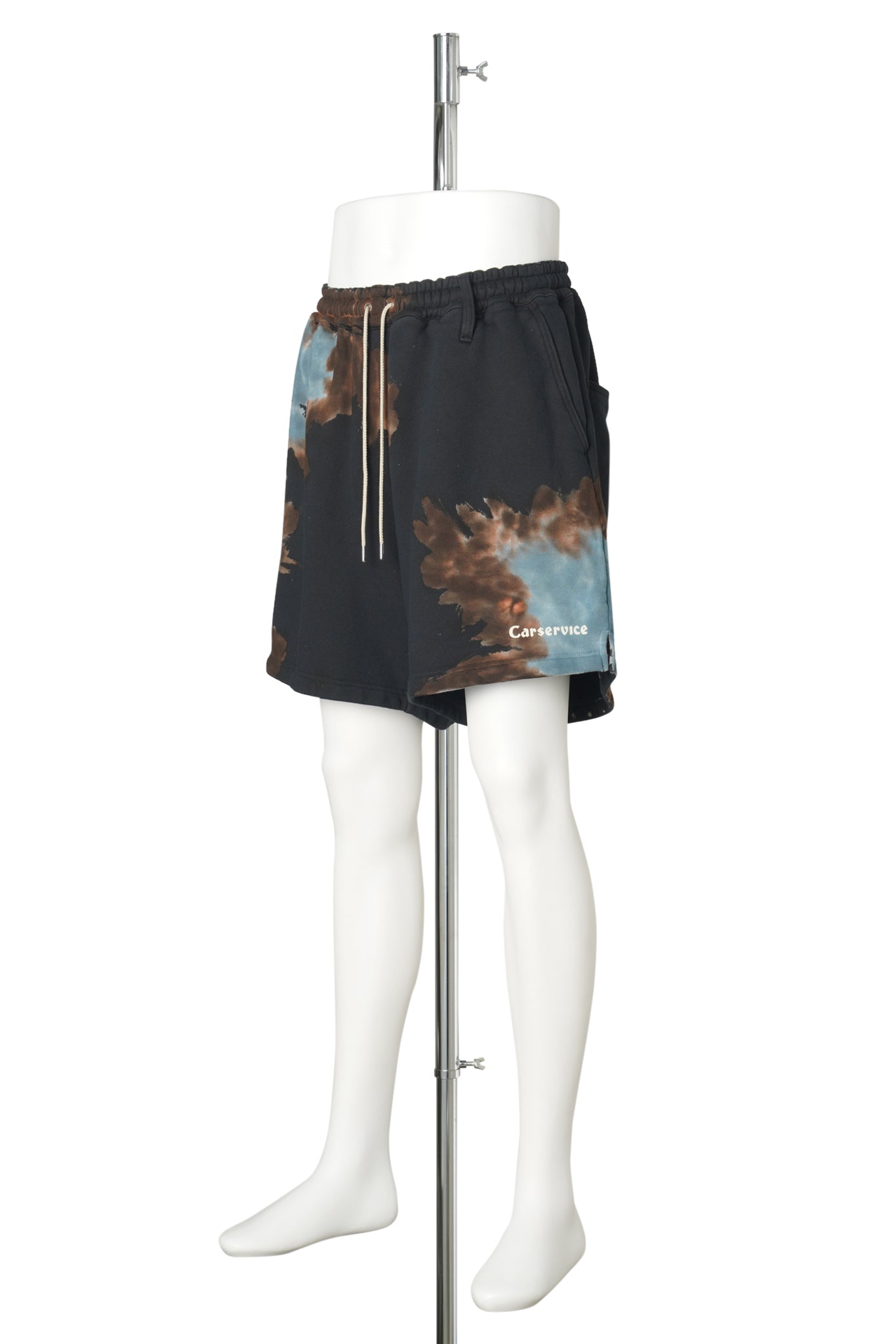 "CS" MELT DYE SWEAT SHORTS / BLACK & MINT