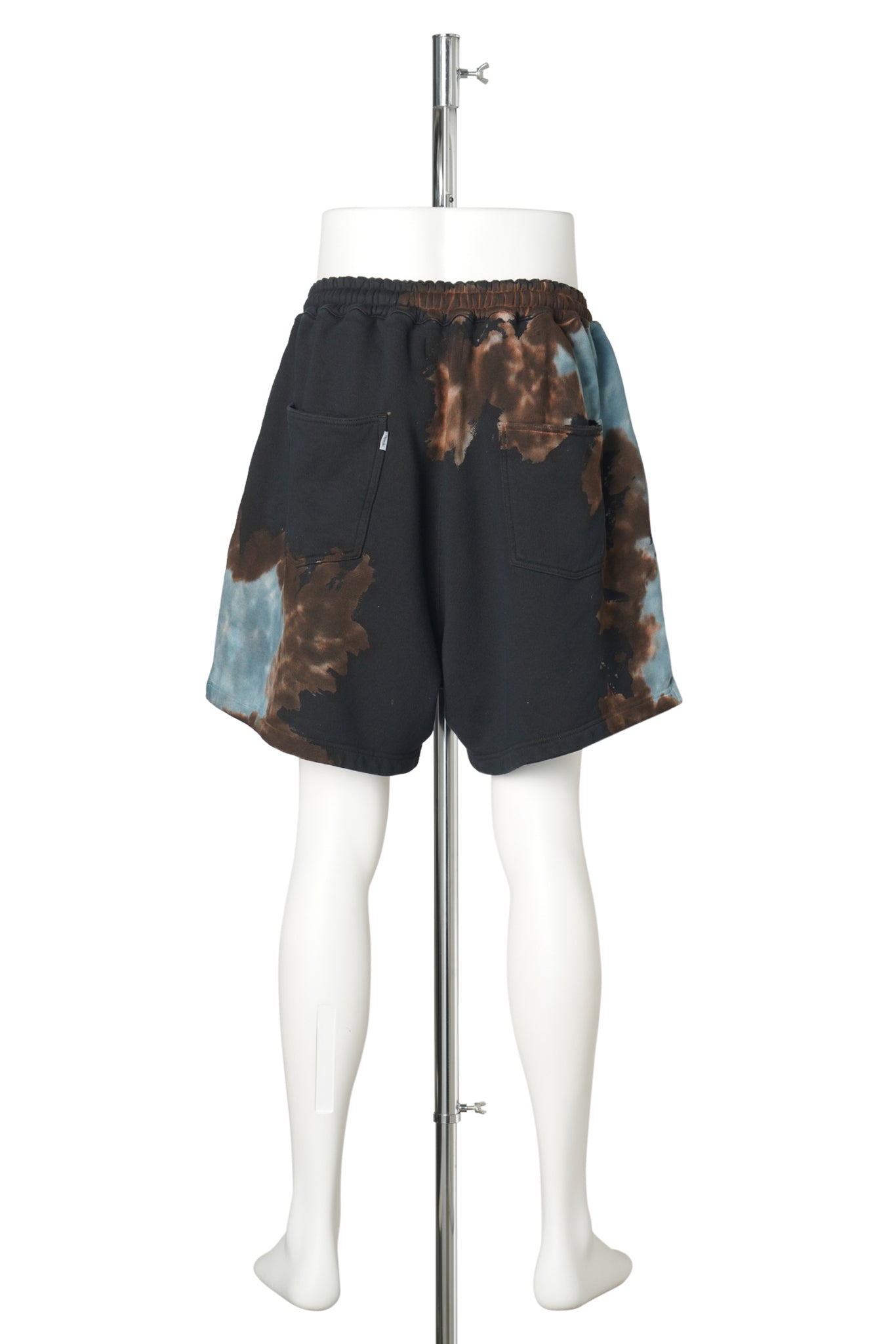 "CS" MELT DYE SWEAT SHORTS / BLACK & MINT