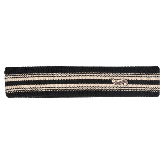 "CS" HAIR BAND / BLACK & ECRU