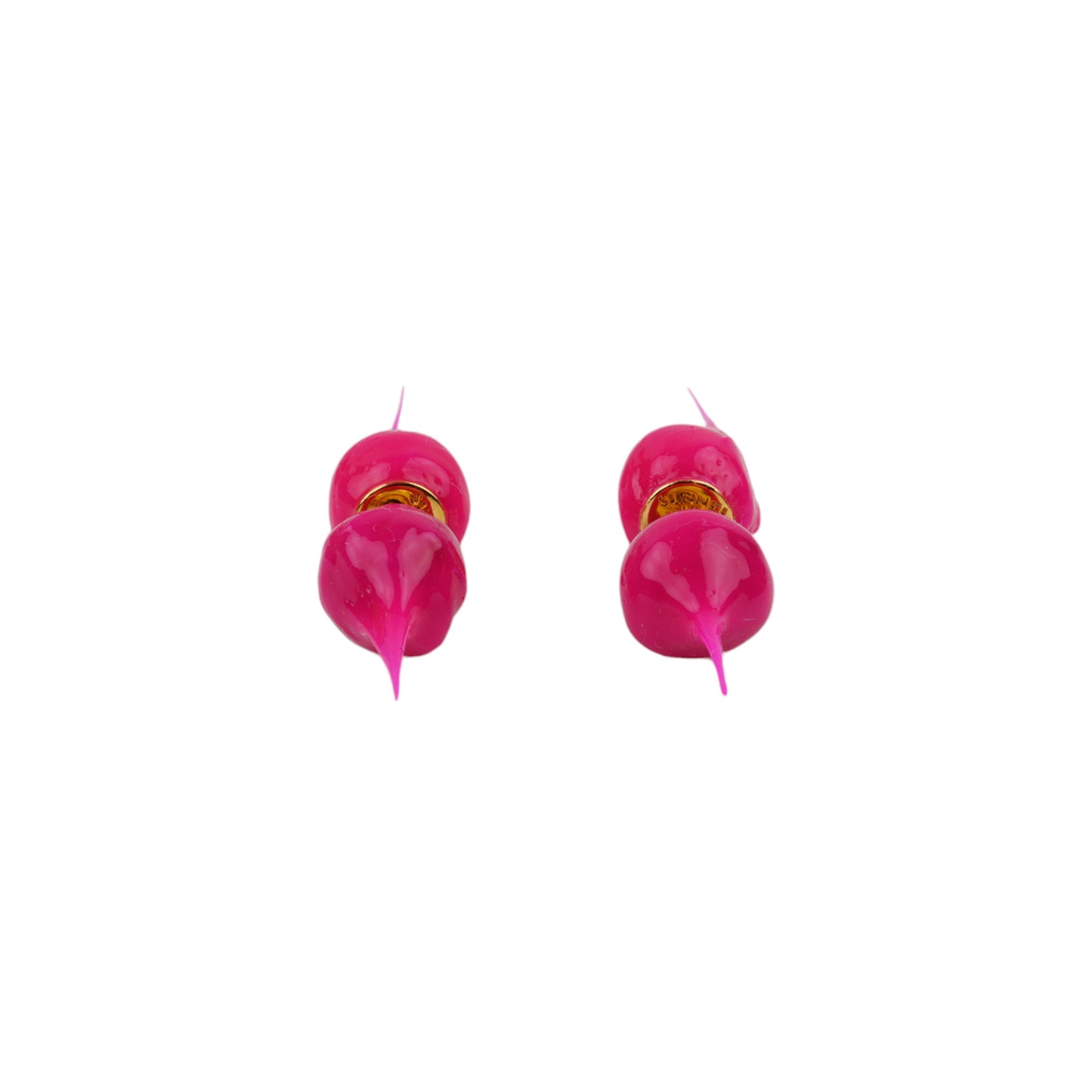 SPIKE RUBBERIZED MINI EARRINGS / 7554:FUXIA