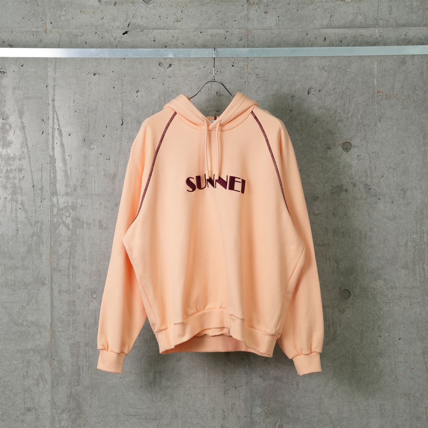 HOODIE BIG LOGO EMBROIDERY / 8104:POWDER PINK