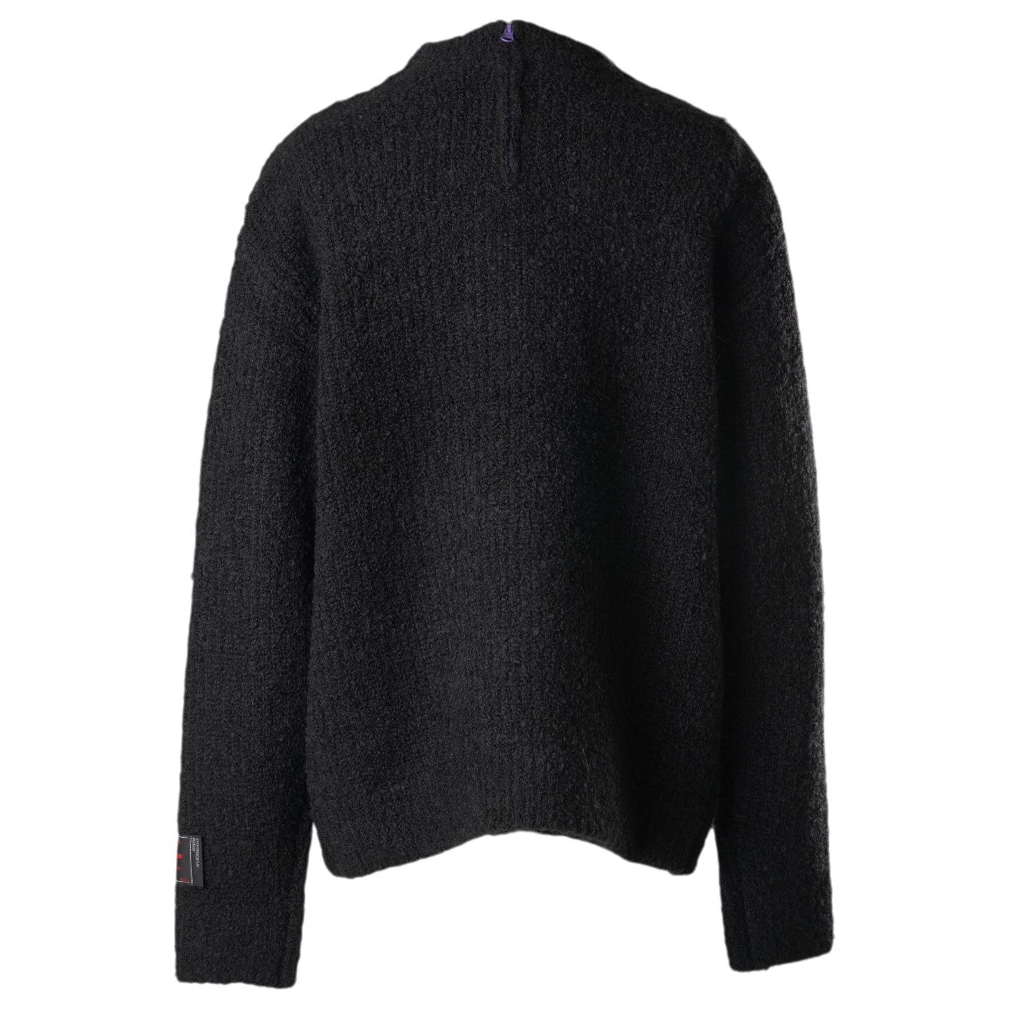 FLEECE KNIT PULL OVER / BLACK