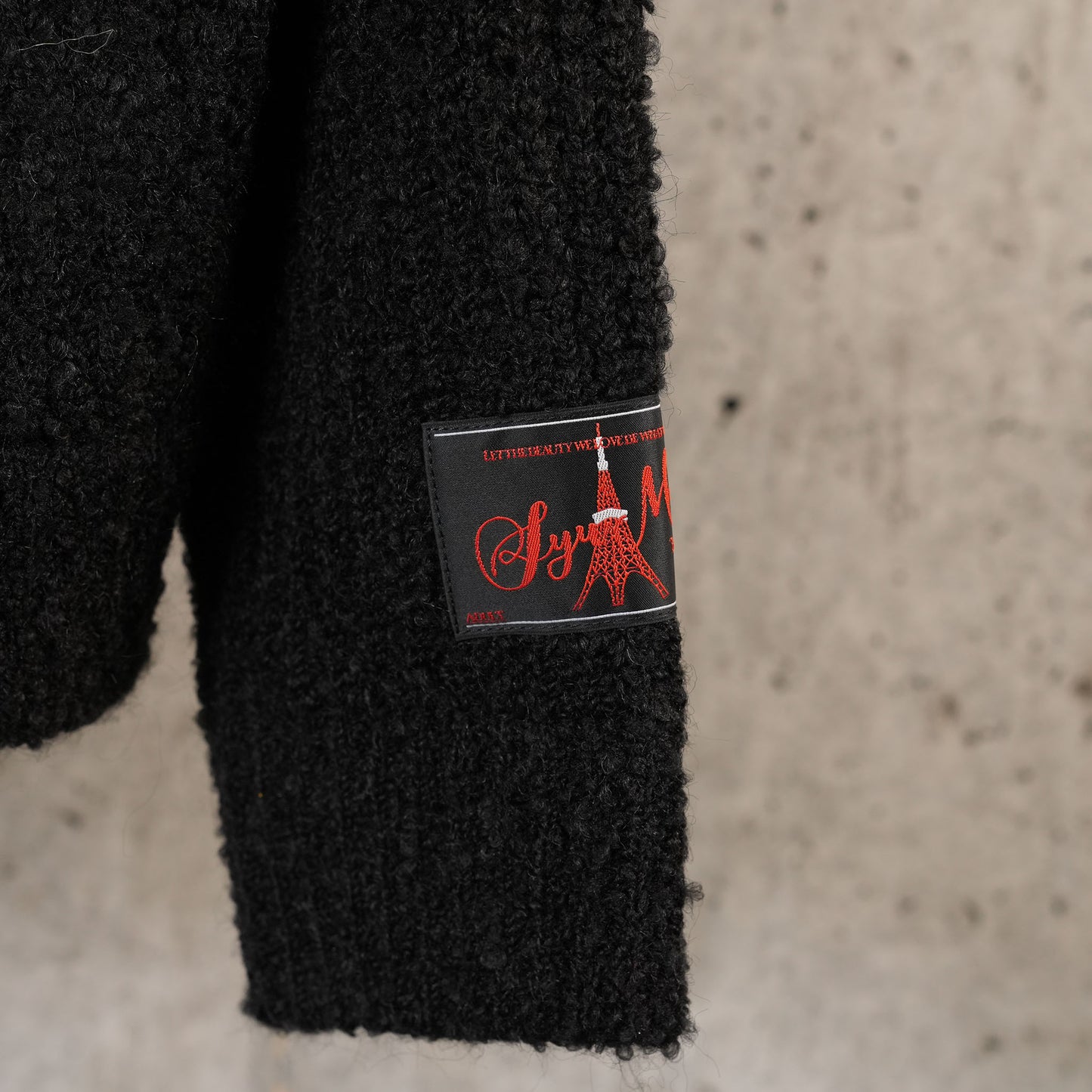 FLEECE KNIT PULL OVER / BLACK