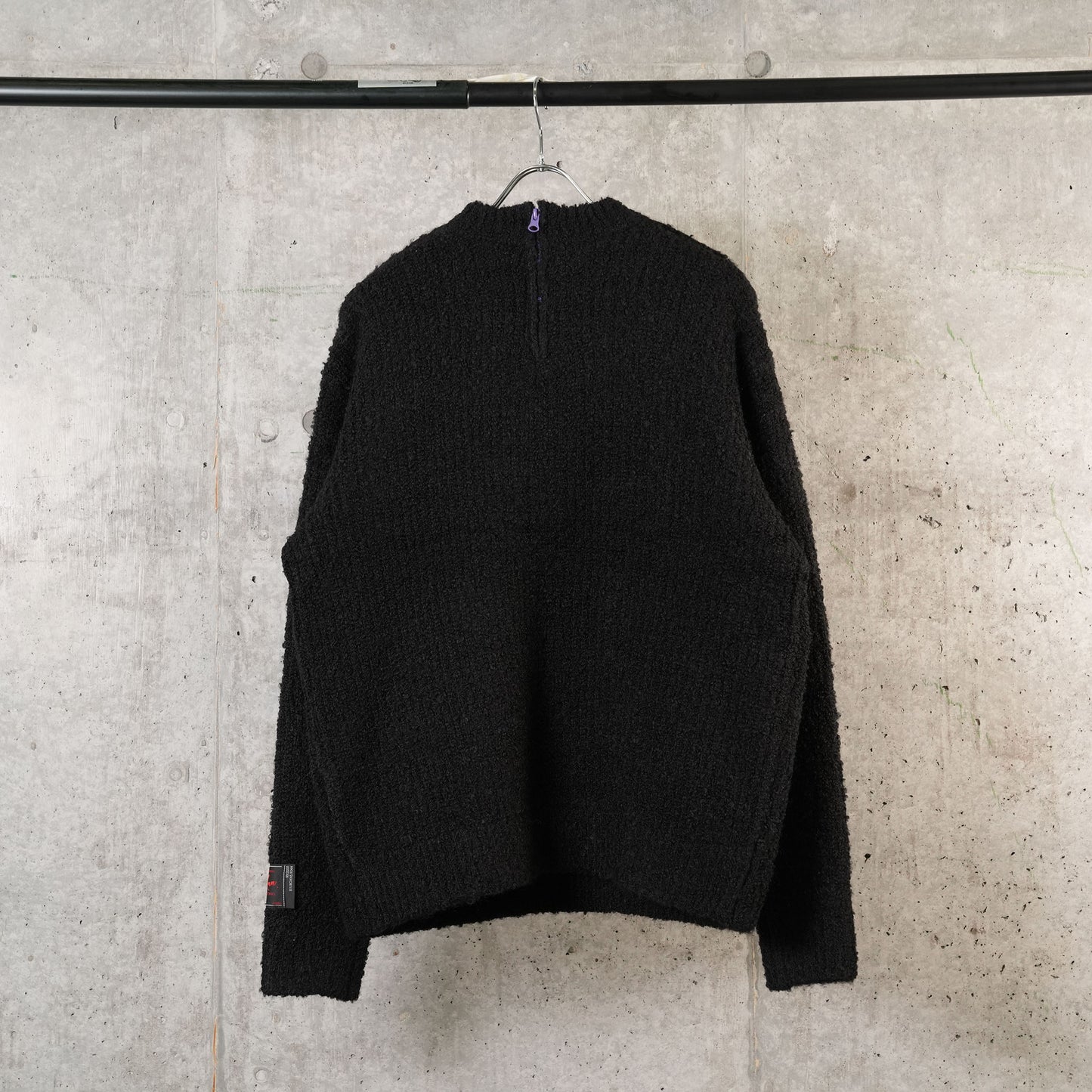 FLEECE KNIT PULL OVER / BLACK