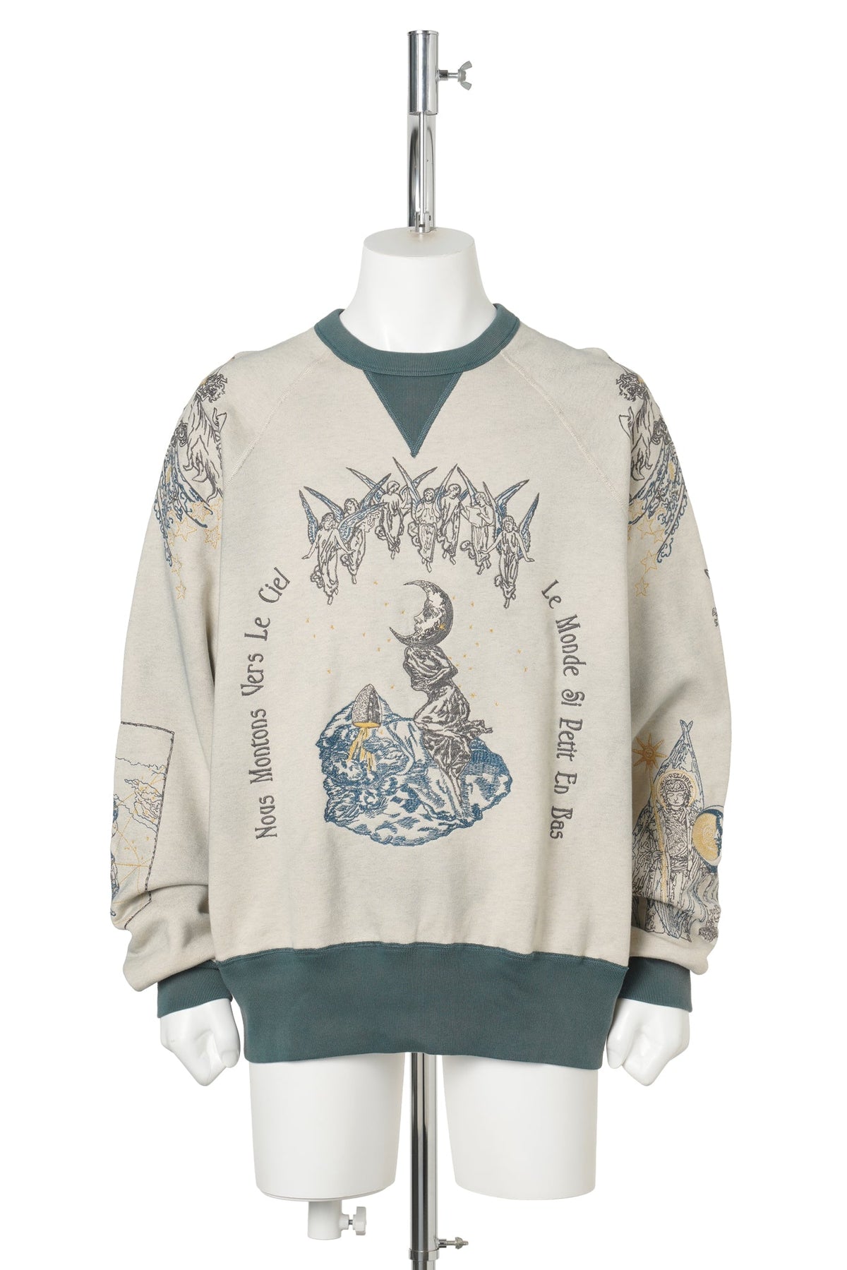 LA LUNA CREWNECK / DARK TEAL/OATMEAL GREY
