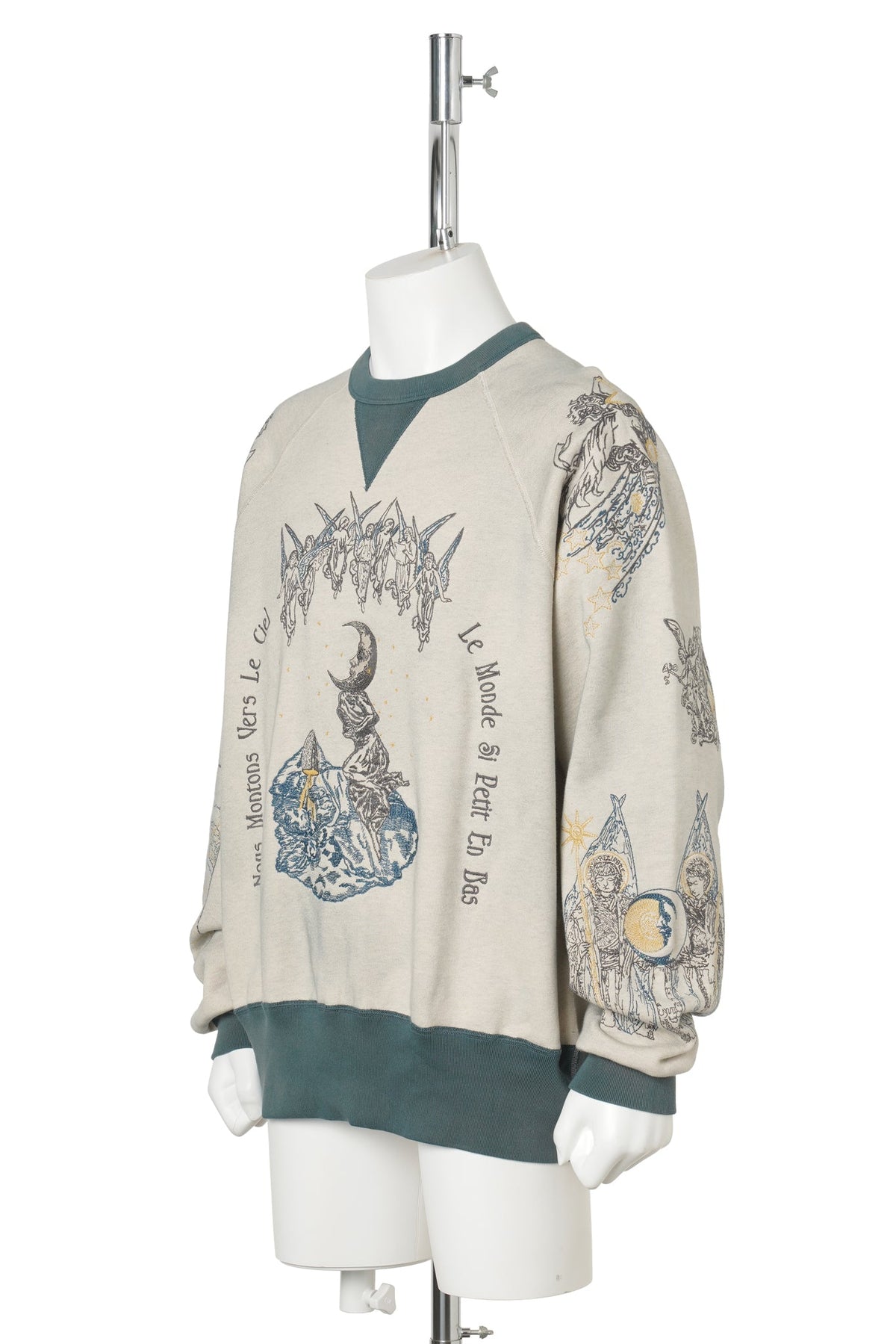LA LUNA CREWNECK / DARK TEAL/OATMEAL GREY