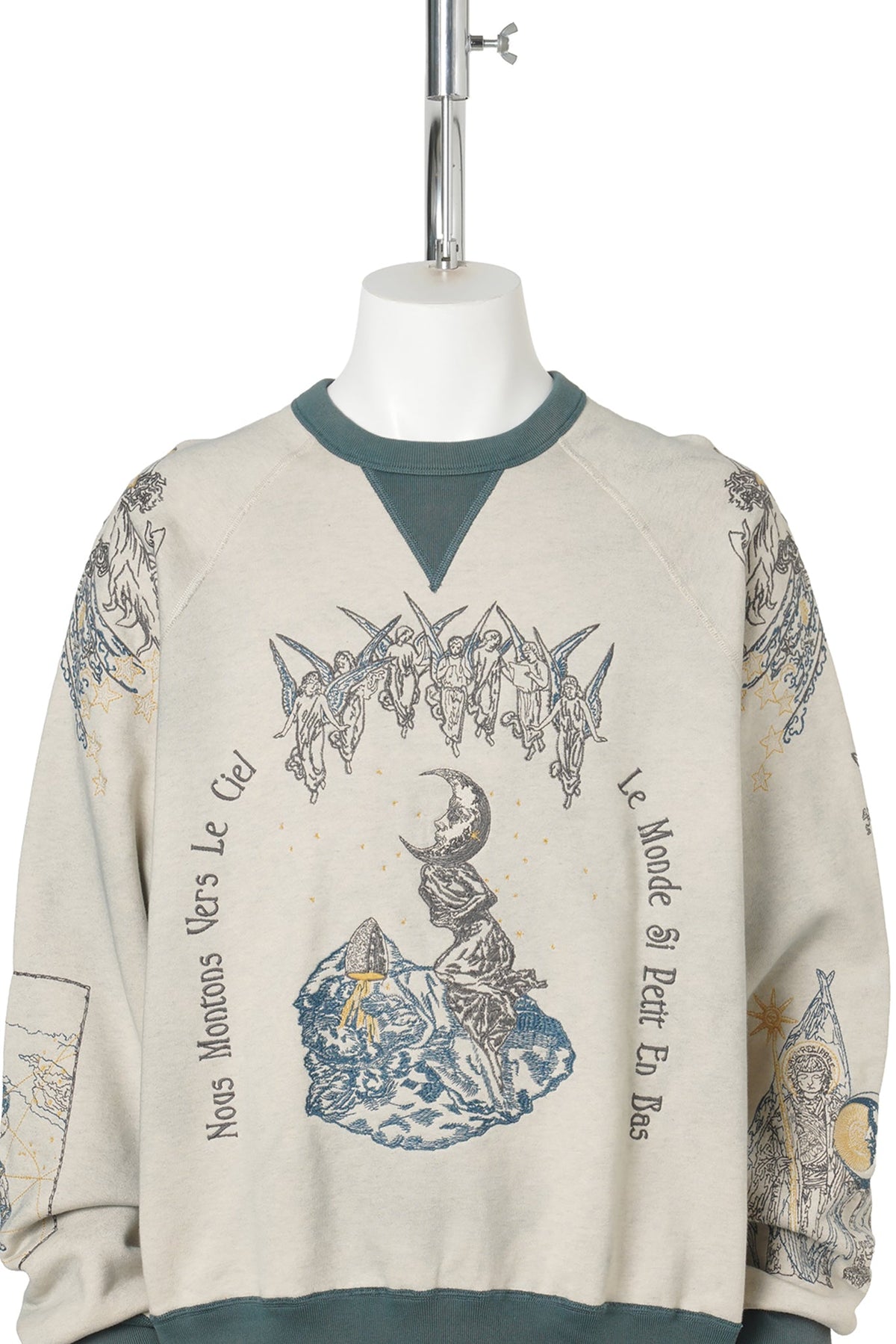 LA LUNA CREWNECK / DARK TEAL/OATMEAL GREY