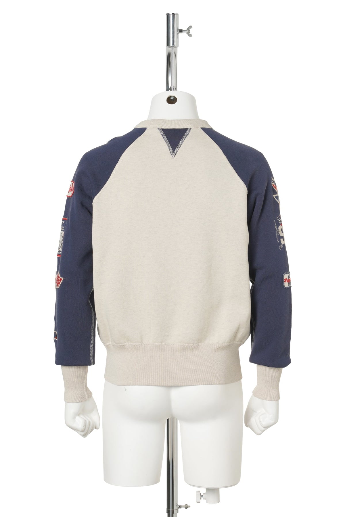 SERVICE CREWNECK / OATMEAL GREY VINTAGE NAVY
