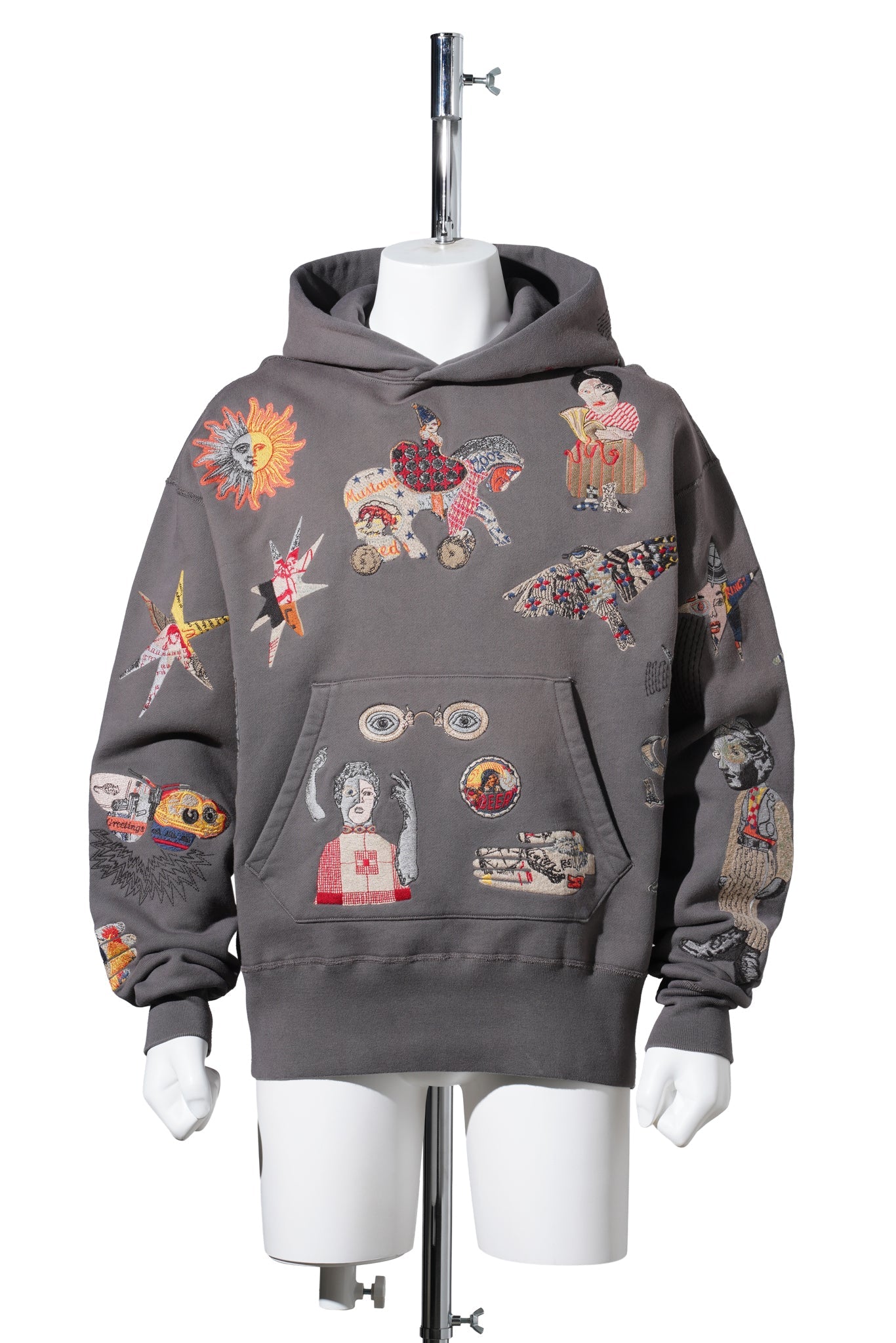 COLLAGE HOODIE / DARK TAUPE