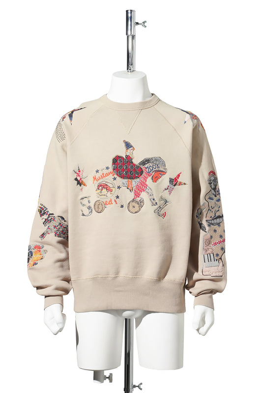 COLLAGE CREWNECK / BEIGE