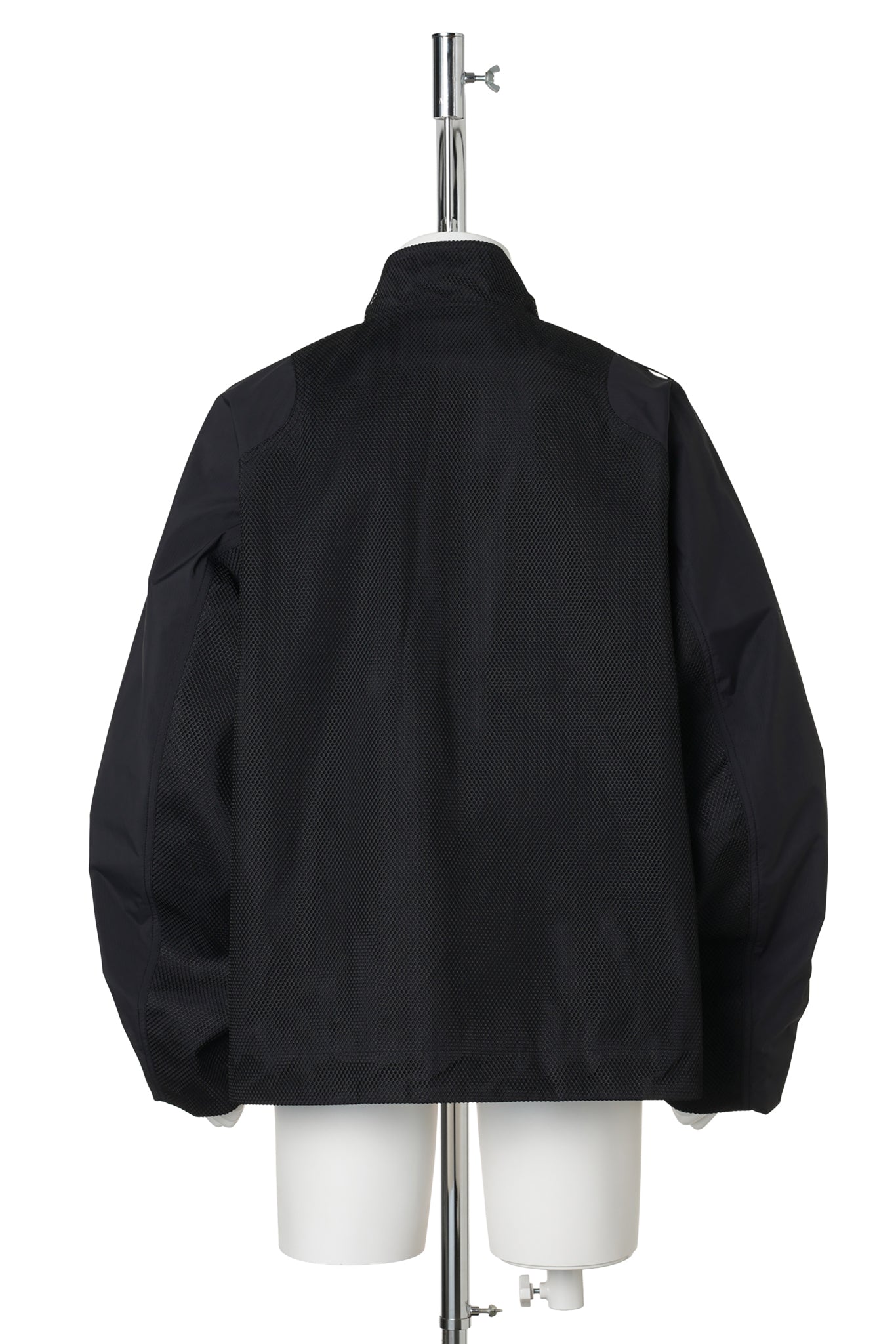 3D PRINTED TRANSFORMABLE SLING JACKET / CHARCOAL 3D PRINTED BLACK MESH+BLACK RENYLON