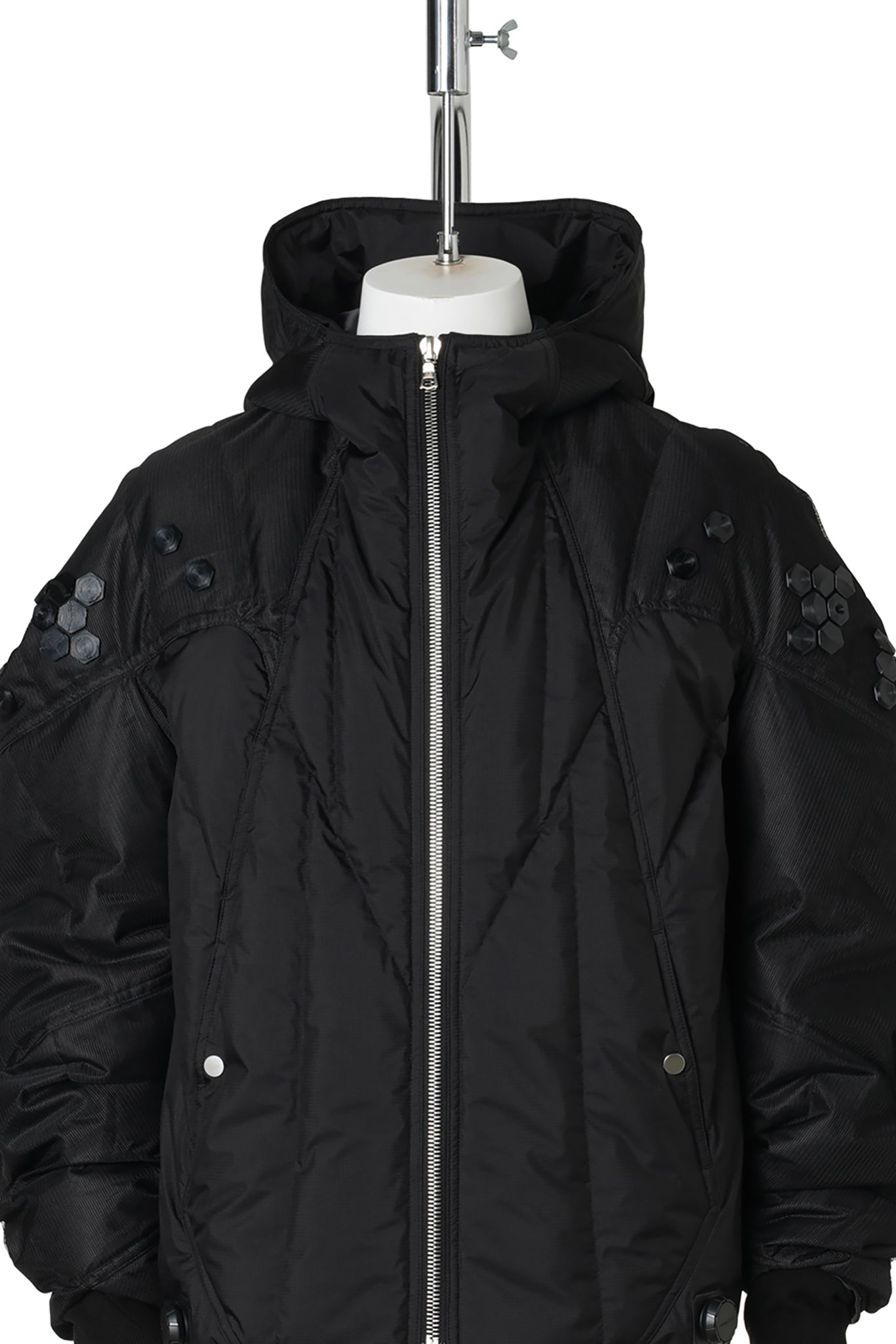 3D PRINTED LIGHT DOWN JACKET / JET BLACK 3D PRINTED BLACK MESH+BLACK RENYLON